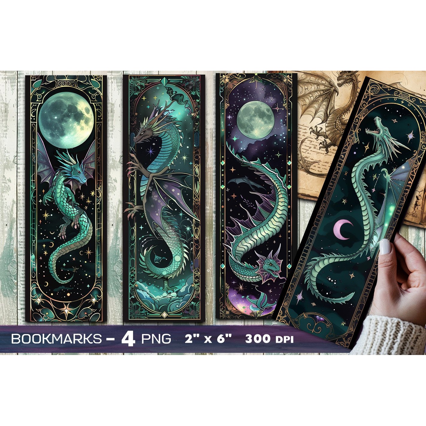 Dragons bookmark, Mystic dragon bookmark (8)