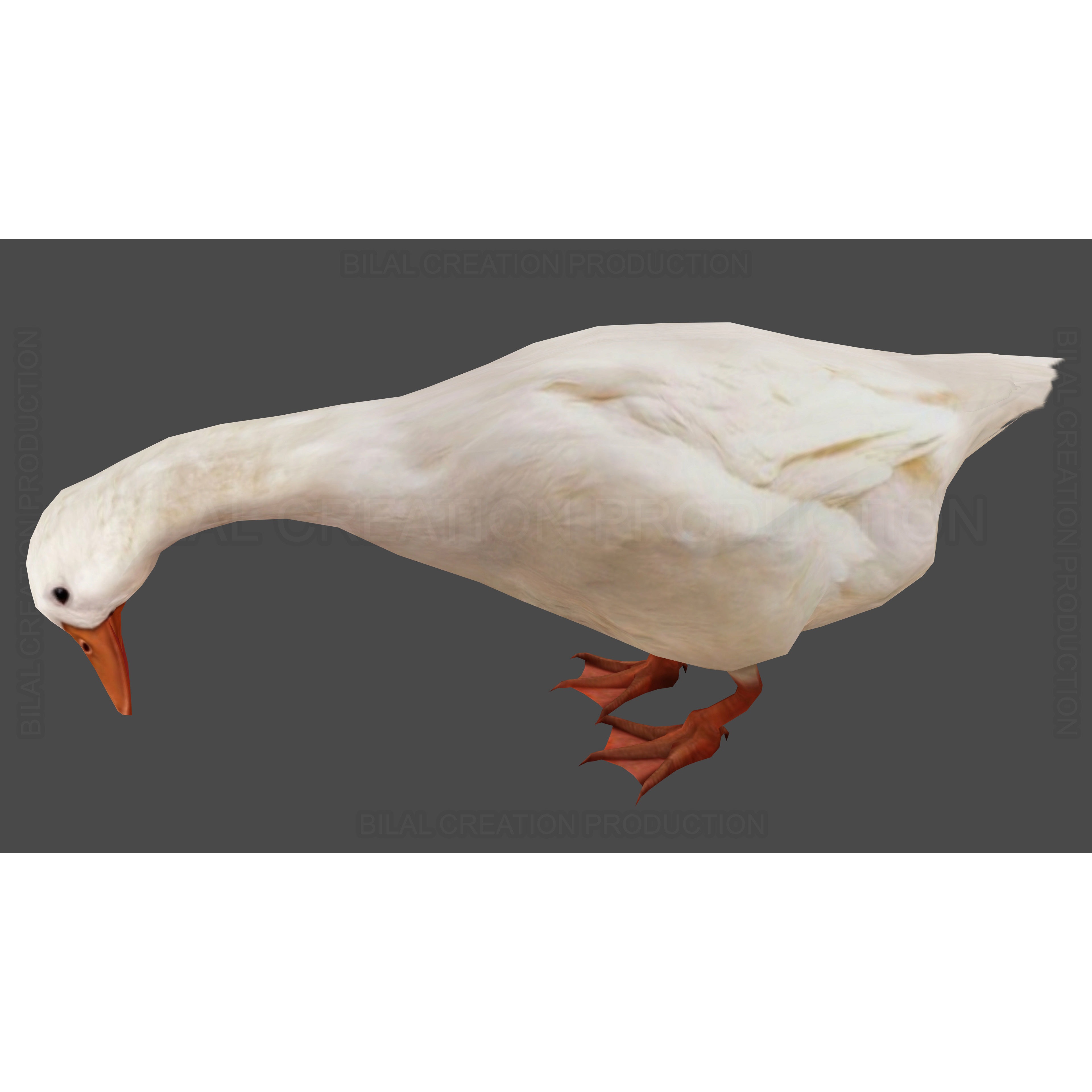 Duck Rigged Animated 3 Low-poly 3D model 6