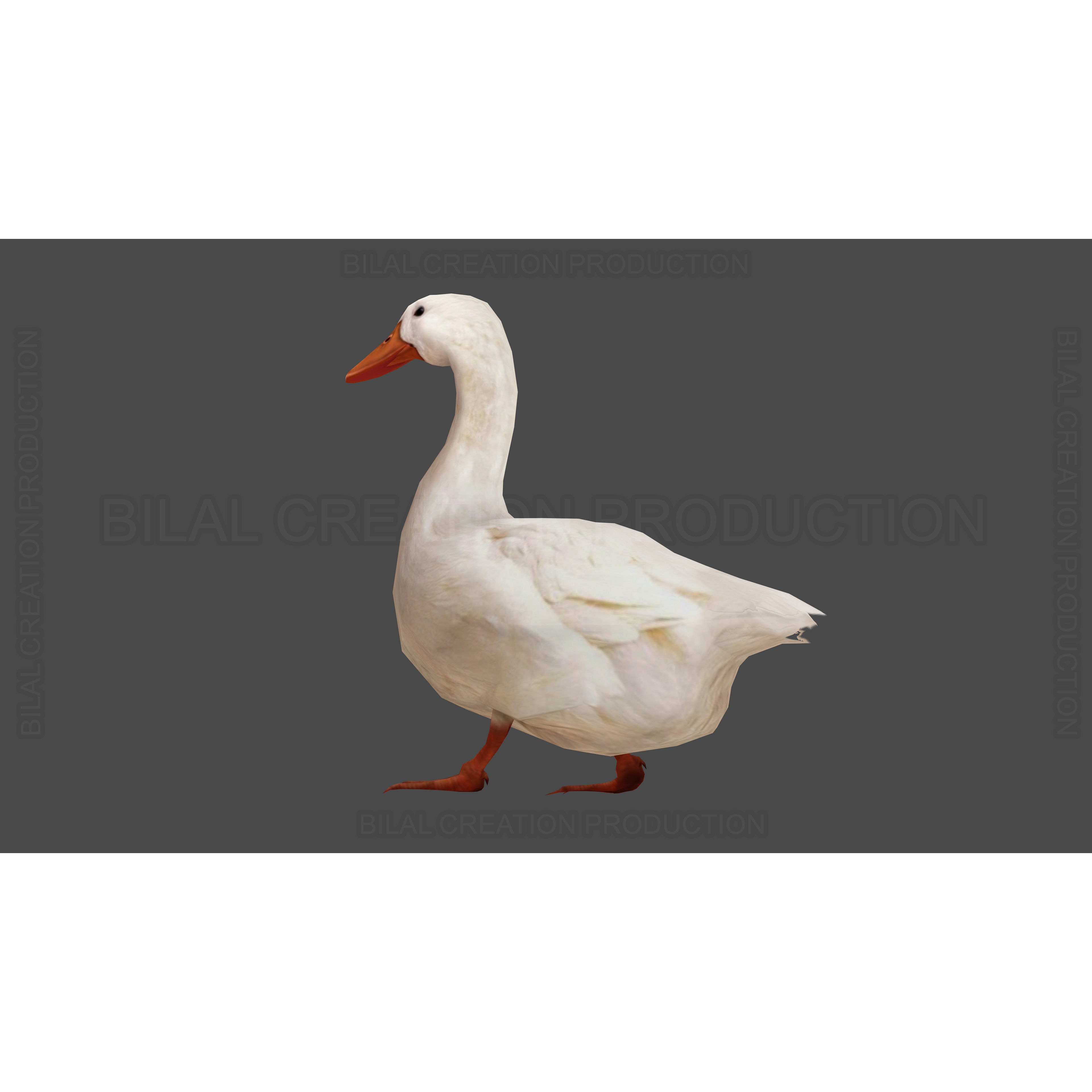 Duck Rigged Animated 3 Low-poly 3D model 7