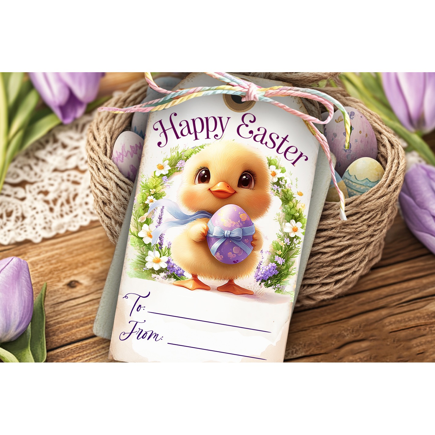 Easter Gift Tags, Easter labels, Bunny label tags 6