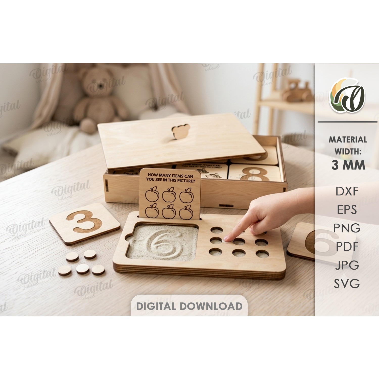 Educational Kids Game Laser Cut. Montessori Game SVG (4)