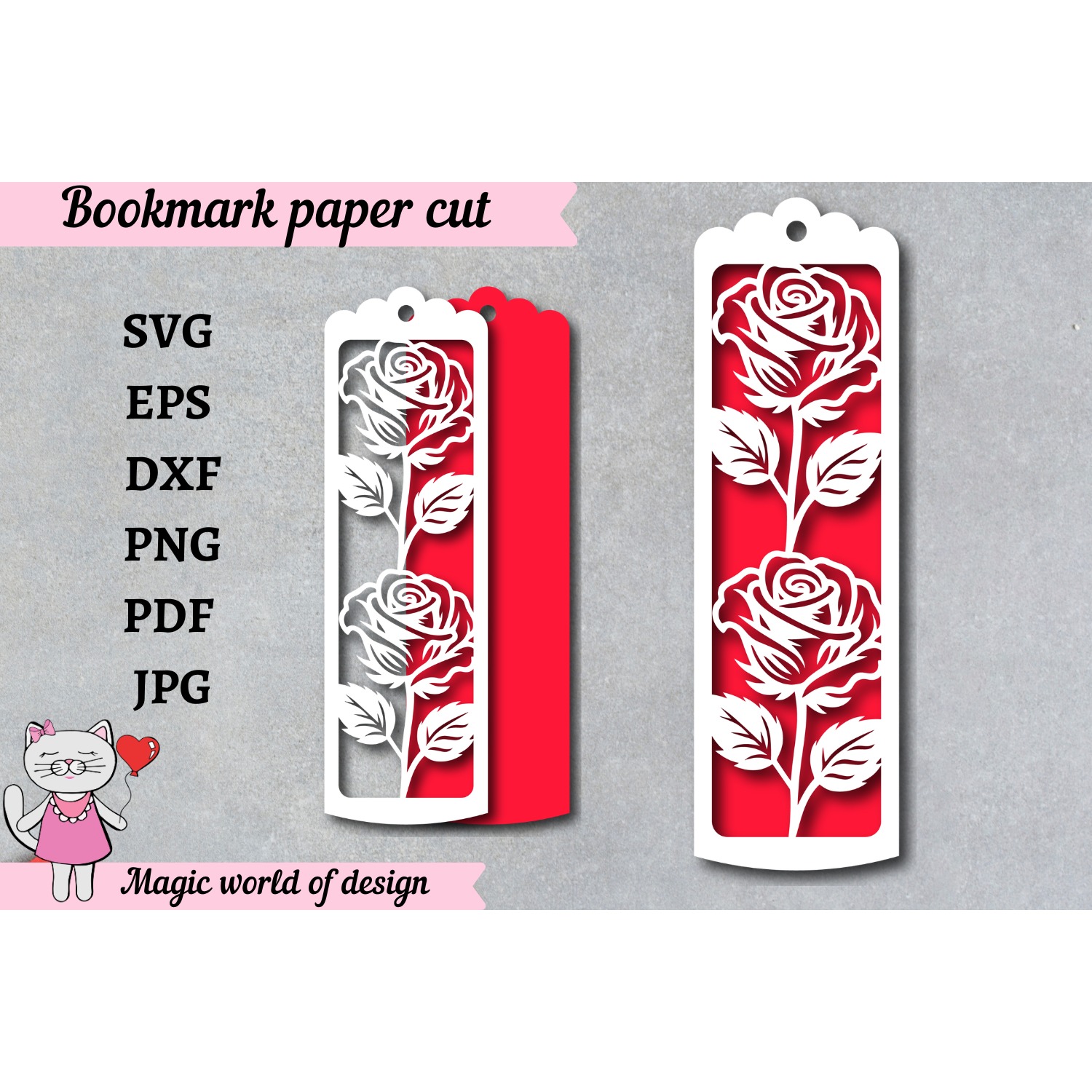 Elegant Garden Flower Bookmark SVG