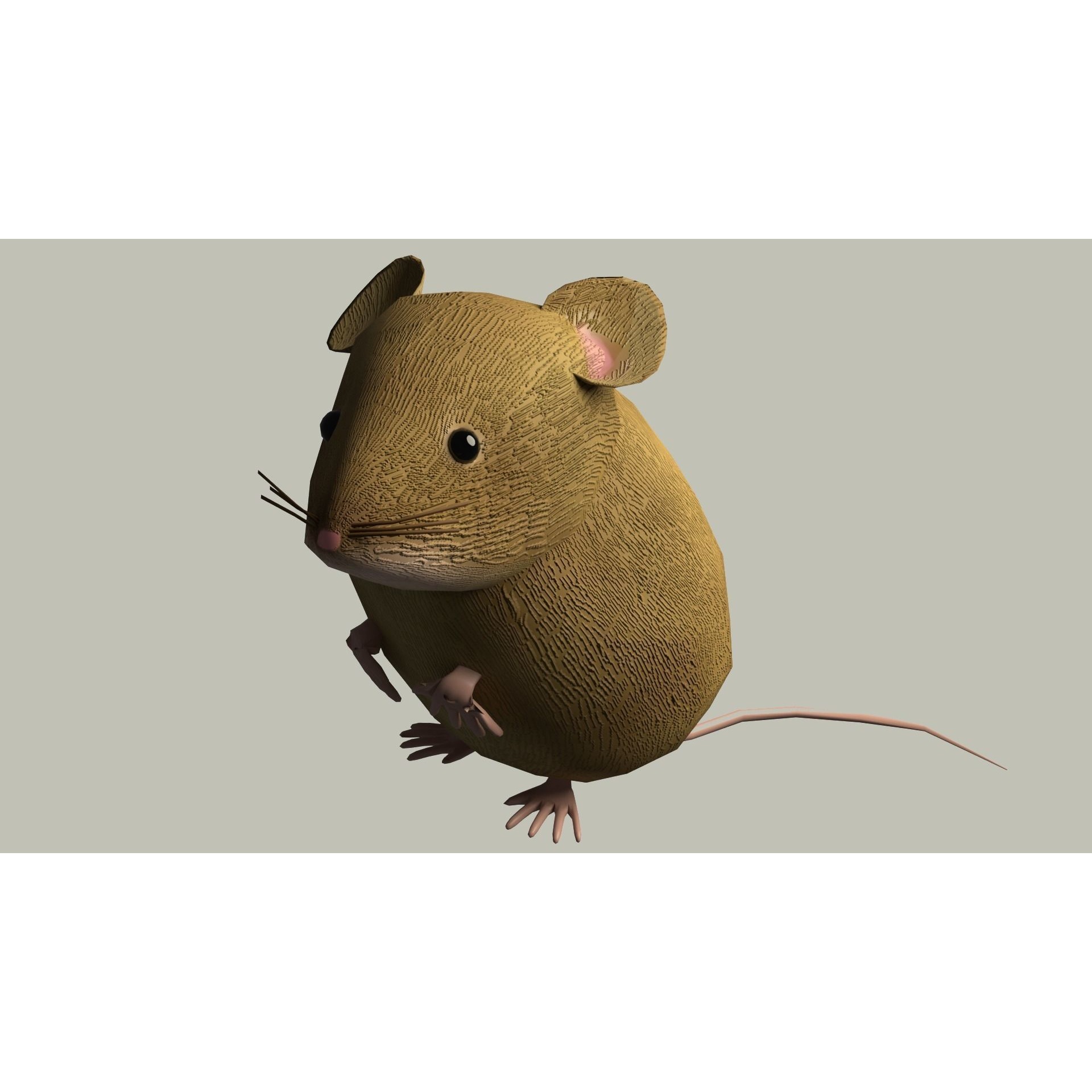 European Field Mouse Free low-poly 3D model 2