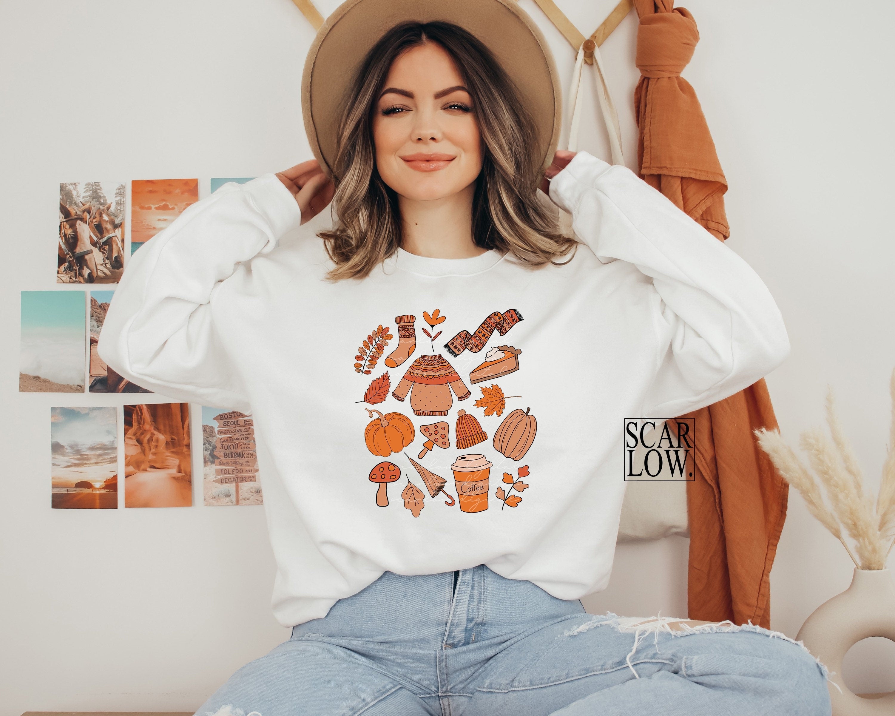 Fall Doodles PNG Print File For Sublimation Or Print, Boho Sublimation, Fall sublimation, autumn designs, retro fall png, vintage fall png 2