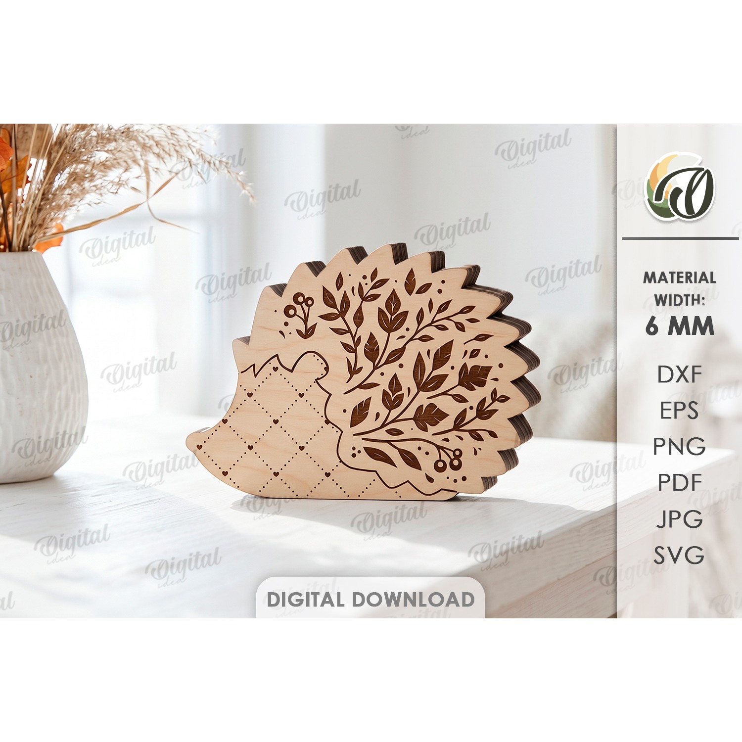 Fall Hedgehog Stand Laser Cut. Standing Home Decor SVG