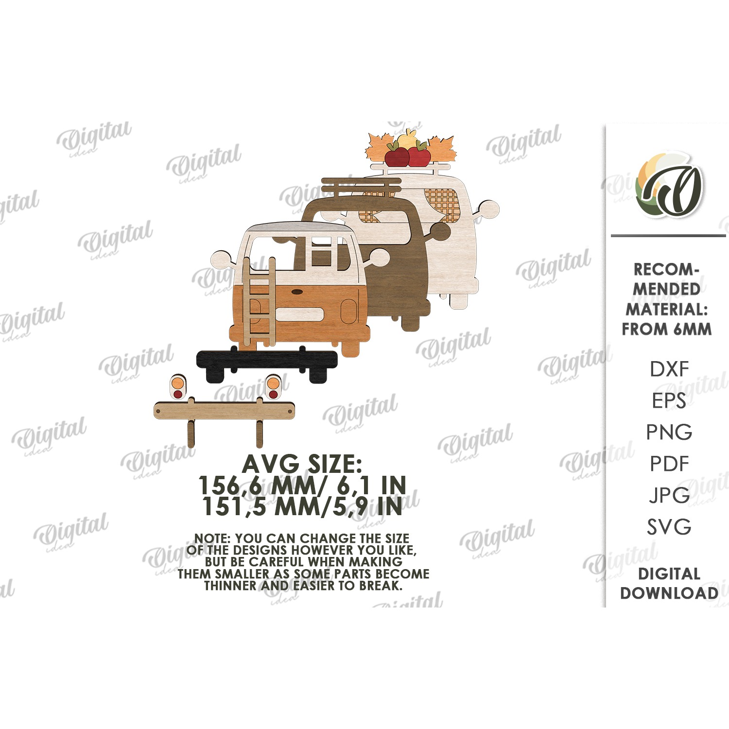 Fall Layered Car Laser Cut. Standing Decor SVG 2