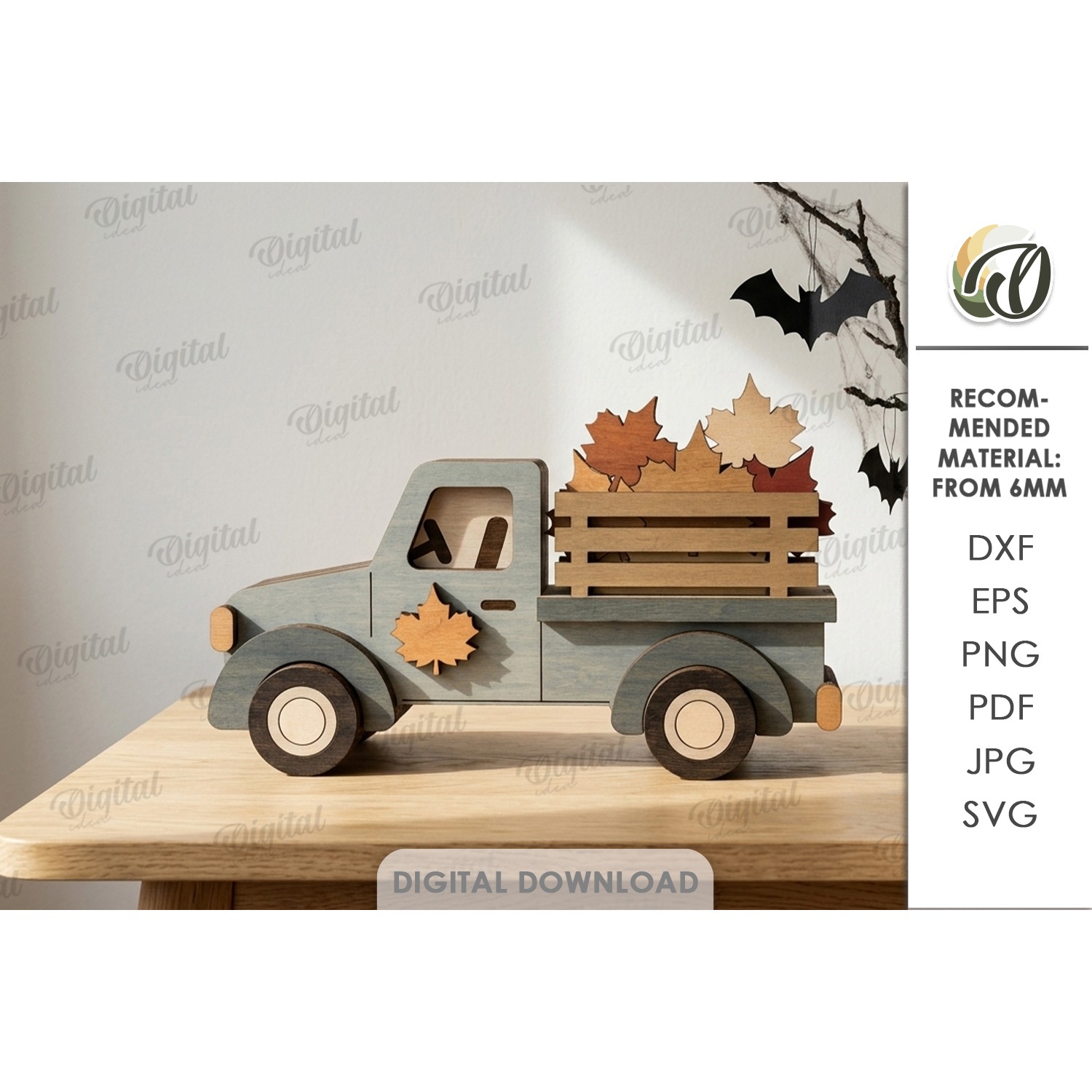 Fall Layered Car Laser Cut. Standing Decor SVG (2)