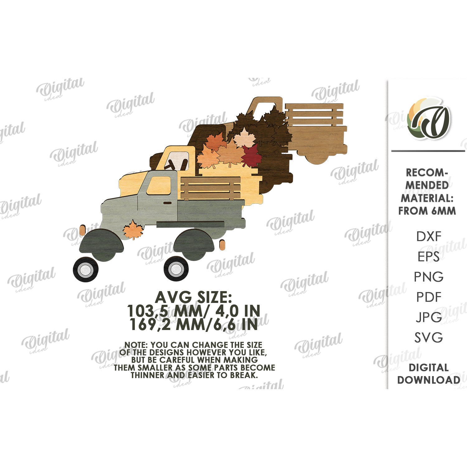 Fall Layered Car Laser Cut. Standing Decor SVG (2) 3