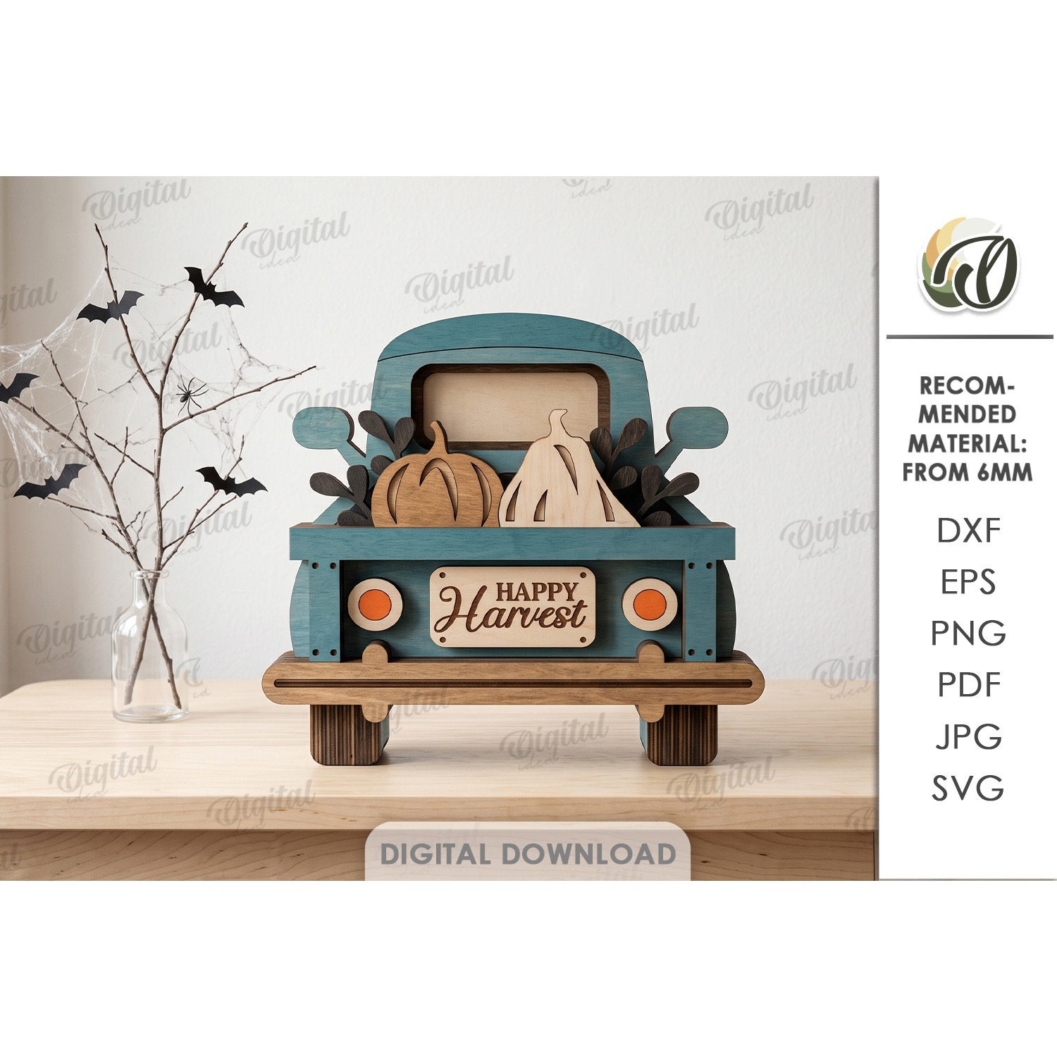Fall Layered Car Laser Cut. Standing Decor SVG (3)