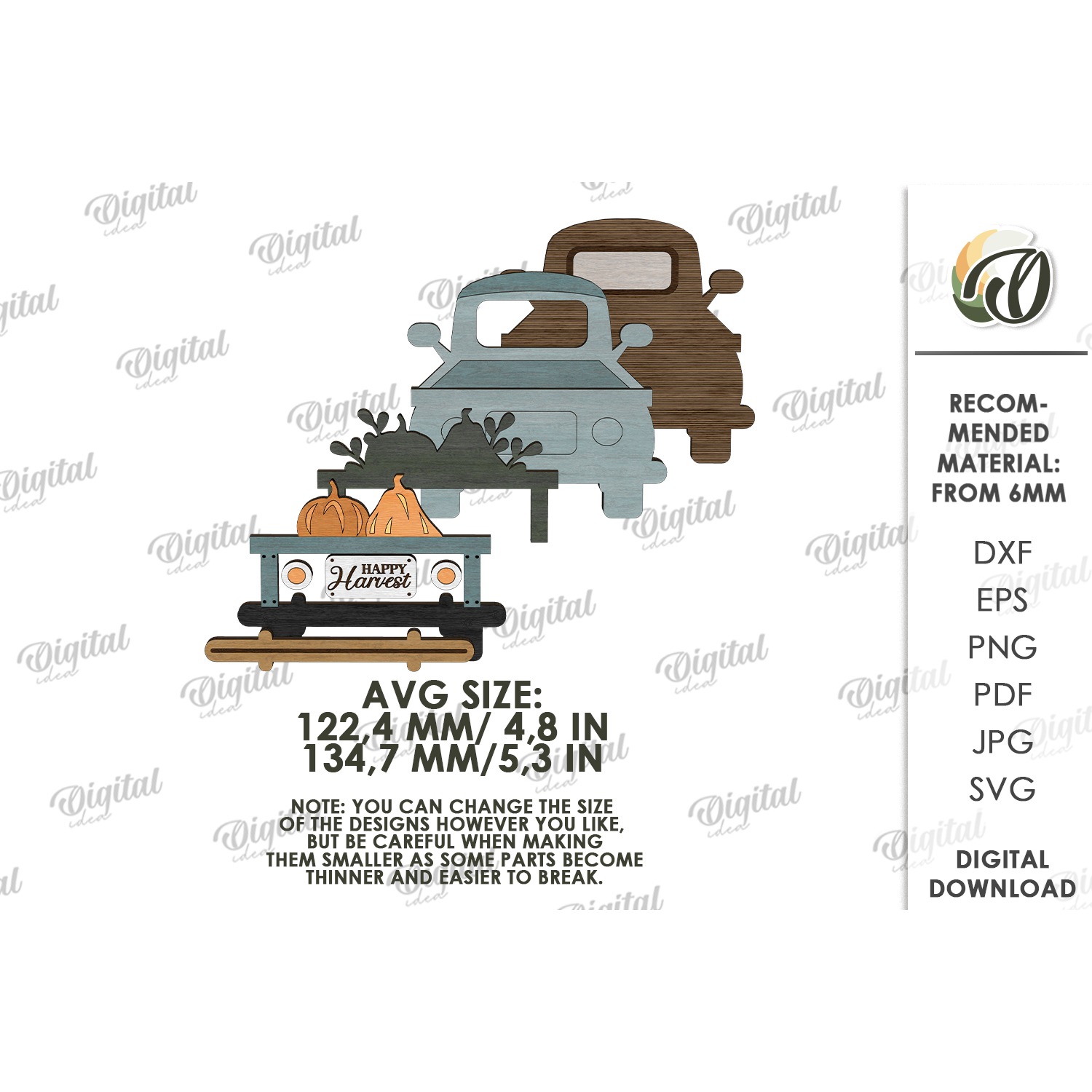 Fall Layered Car Laser Cut. Standing Decor SVG (3) 2