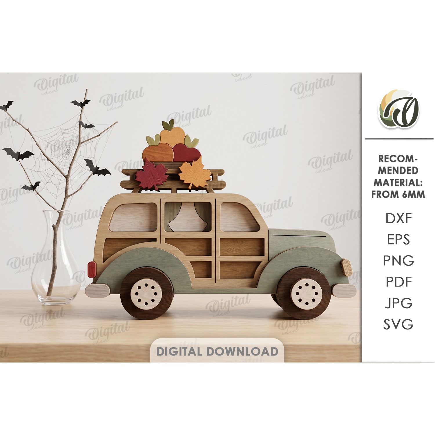 Fall Layered Car Laser Cut. Standing Decor SVG (4) 2