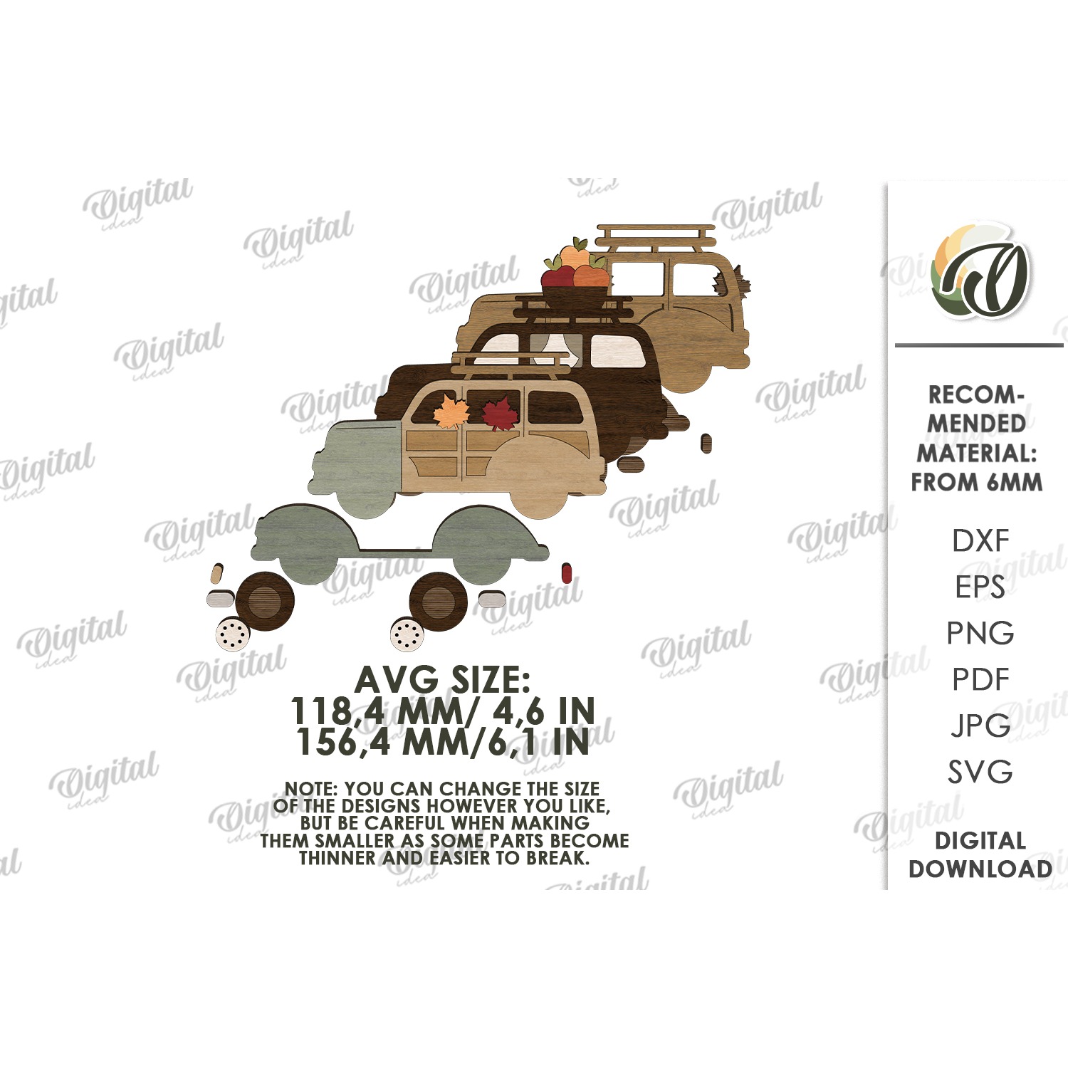 Fall Layered Car Laser Cut. Standing Decor SVG (4) 3
