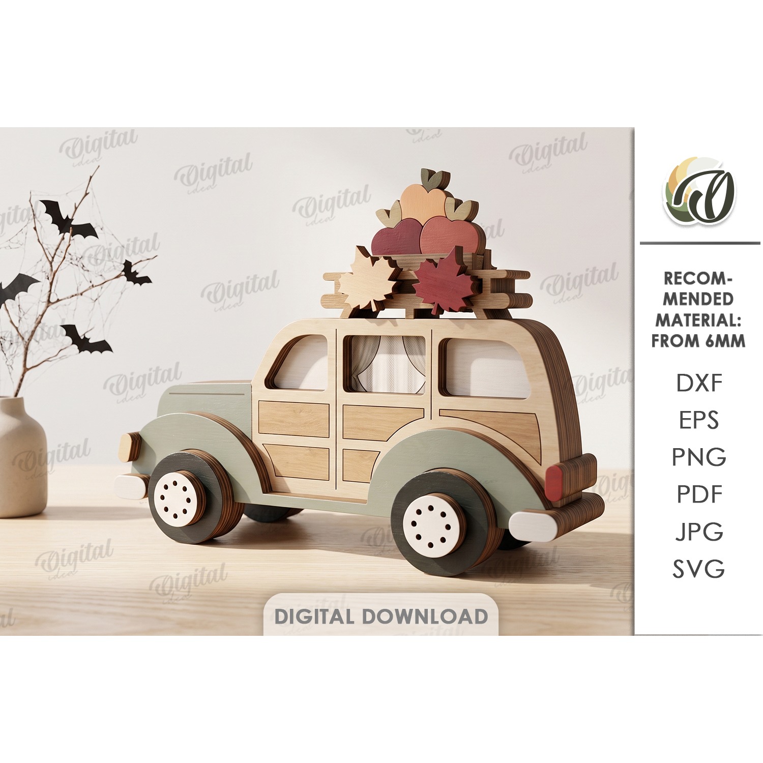 Fall Layered Cars Bundle Laser Cut. Standing Decor SVG 14