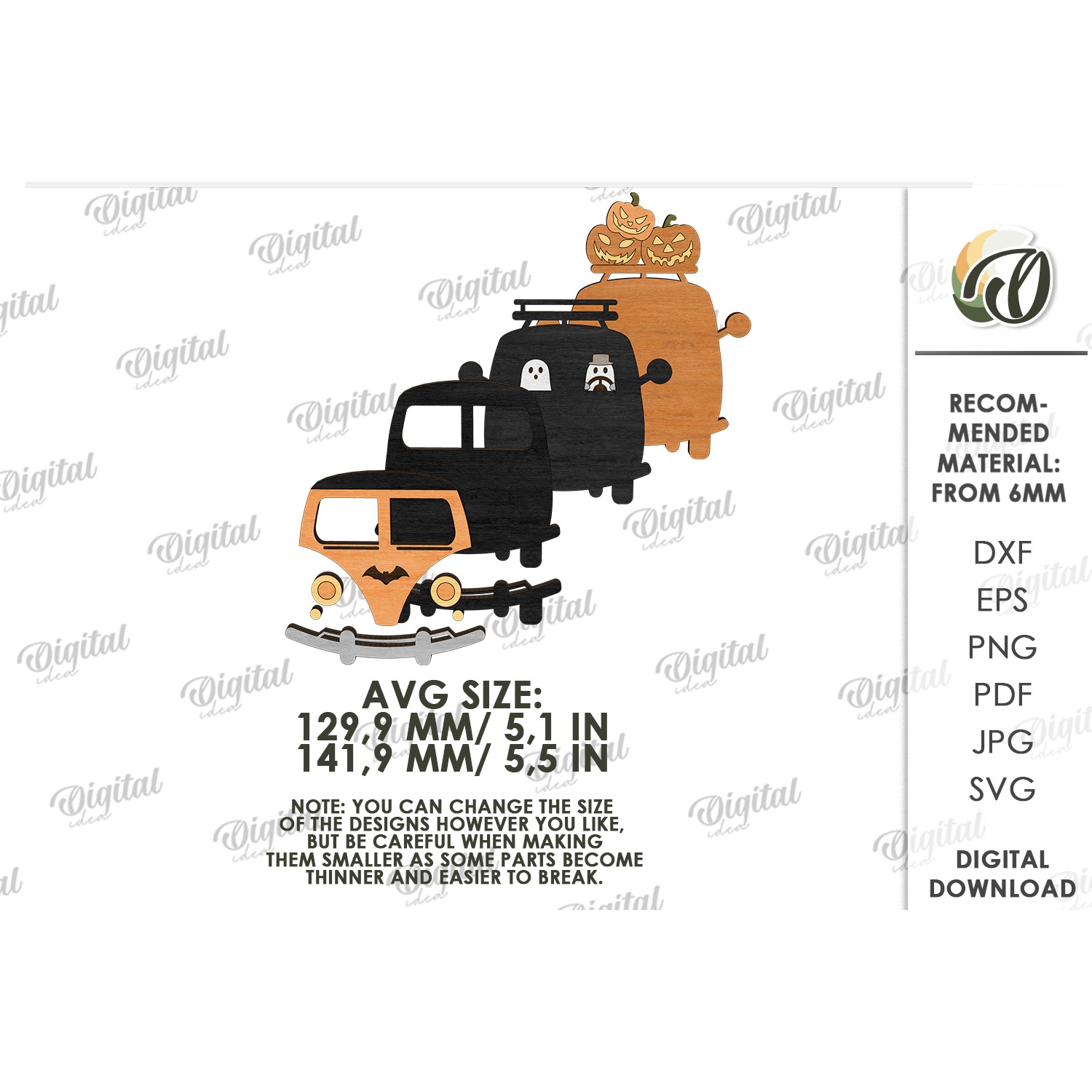 Fall Layered Cars Bundle Laser Cut. Standing Decor SVG 3