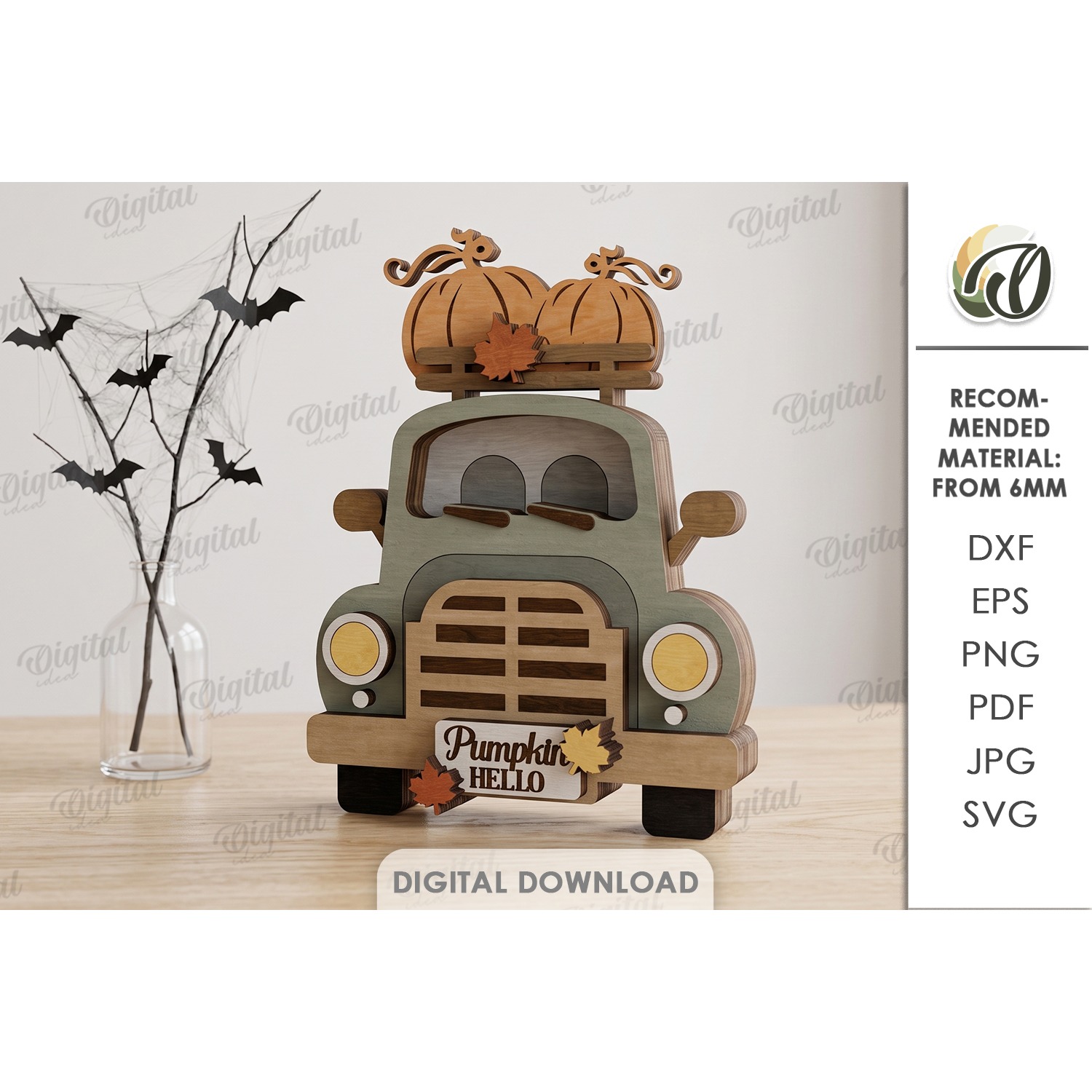 Fall Layered Cars Bundle Laser Cut. Standing Decor SVG 4