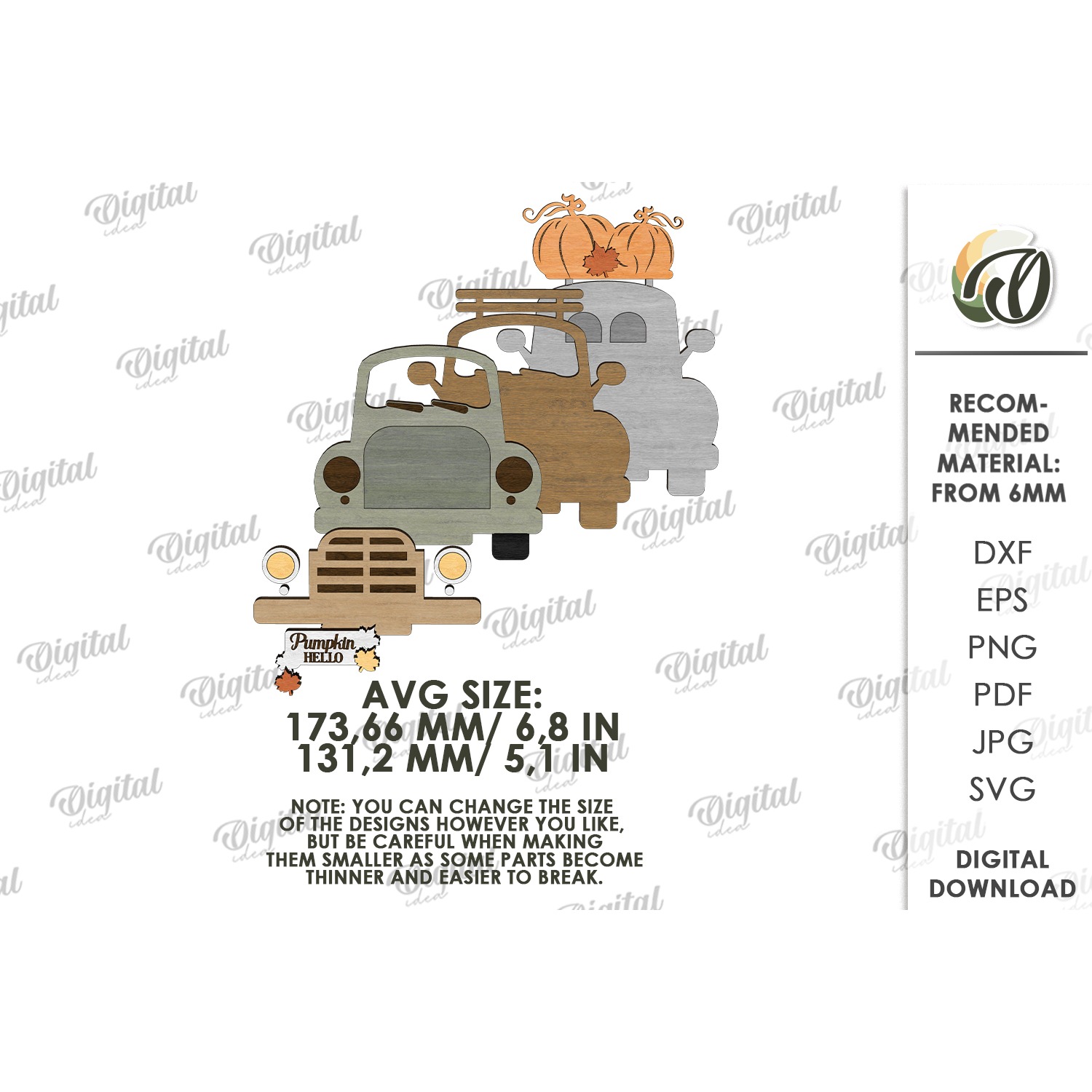 Fall Layered Cars Bundle Laser Cut. Standing Decor SVG 5