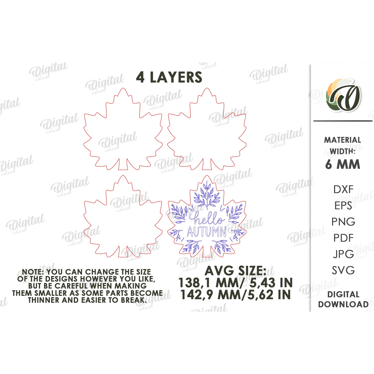 Fall Leaf Stand Laser Cut. Standing Home Decor SVG 2