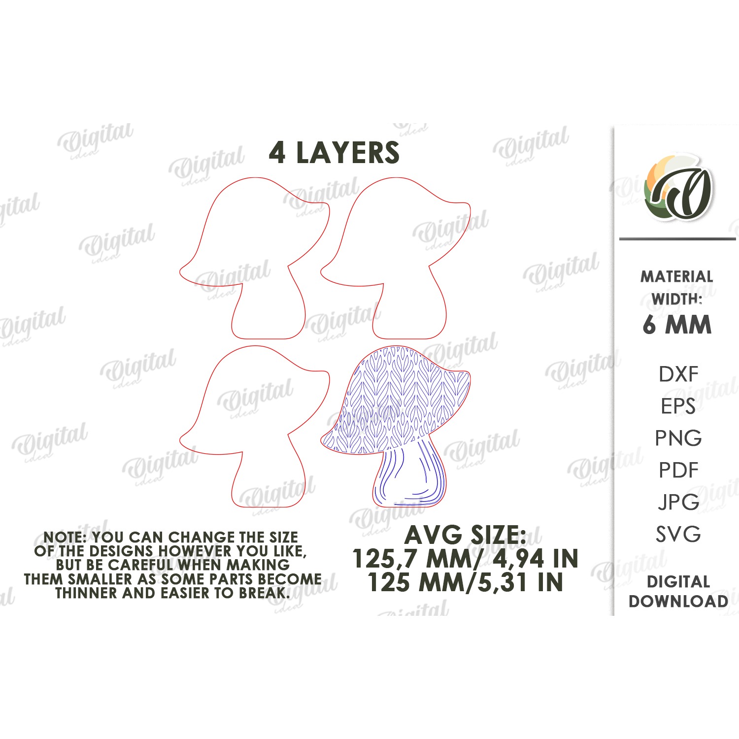Fall Mushroom Stand Laser Cut. Standing Home Decor SVG 2