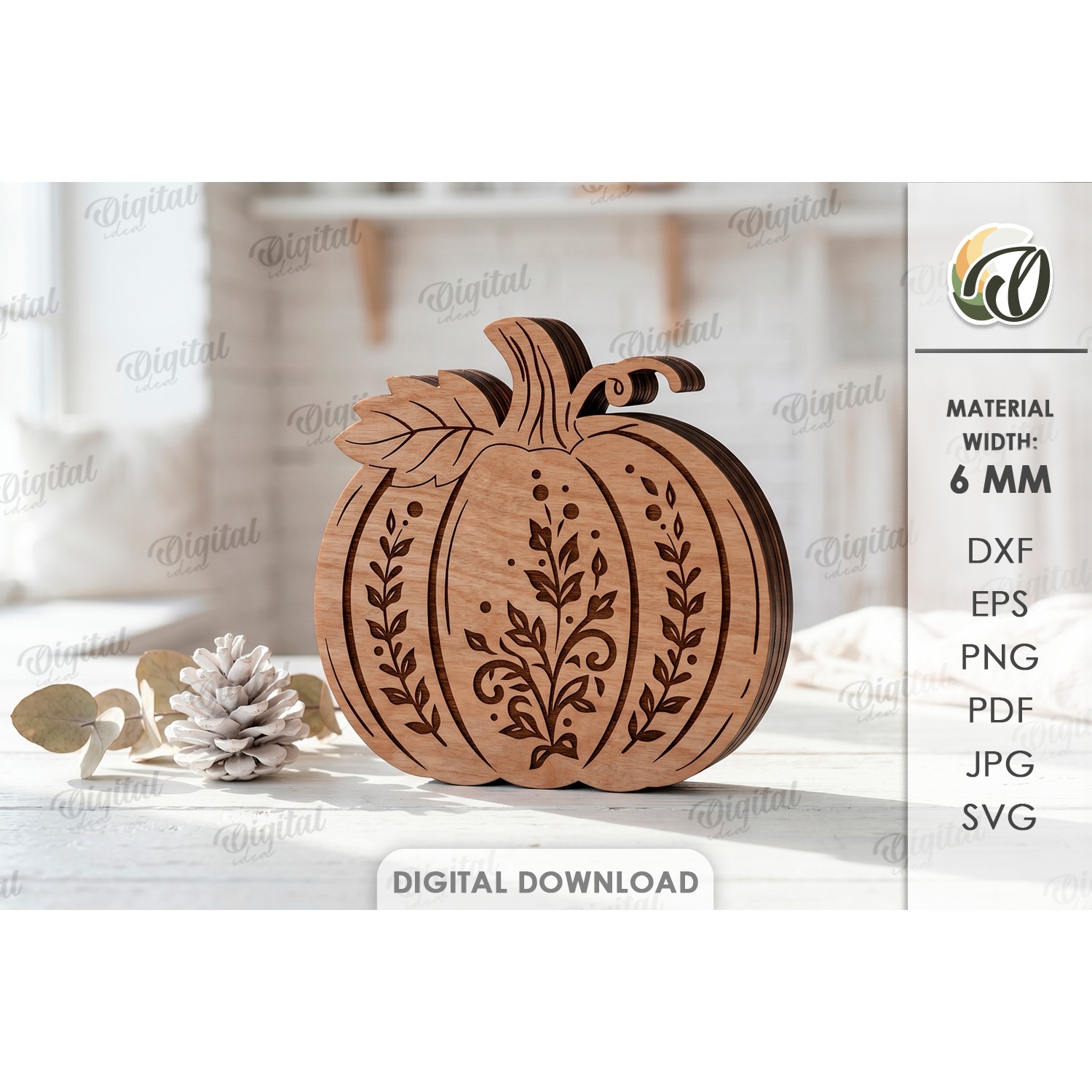 Fall Pumpkin Stand Laser Cut. Standing Home Decor SVG (2)