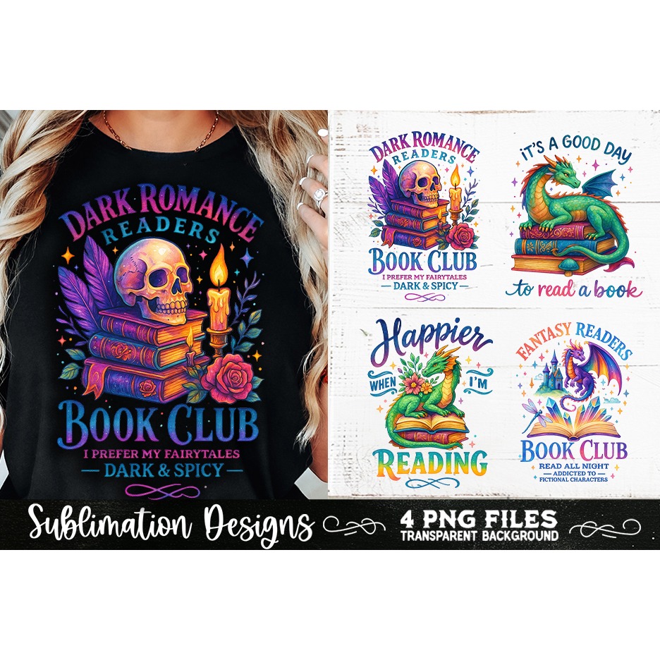 Fantasy Book Lovers Designs PNG Sublimation Dragons (2) 5