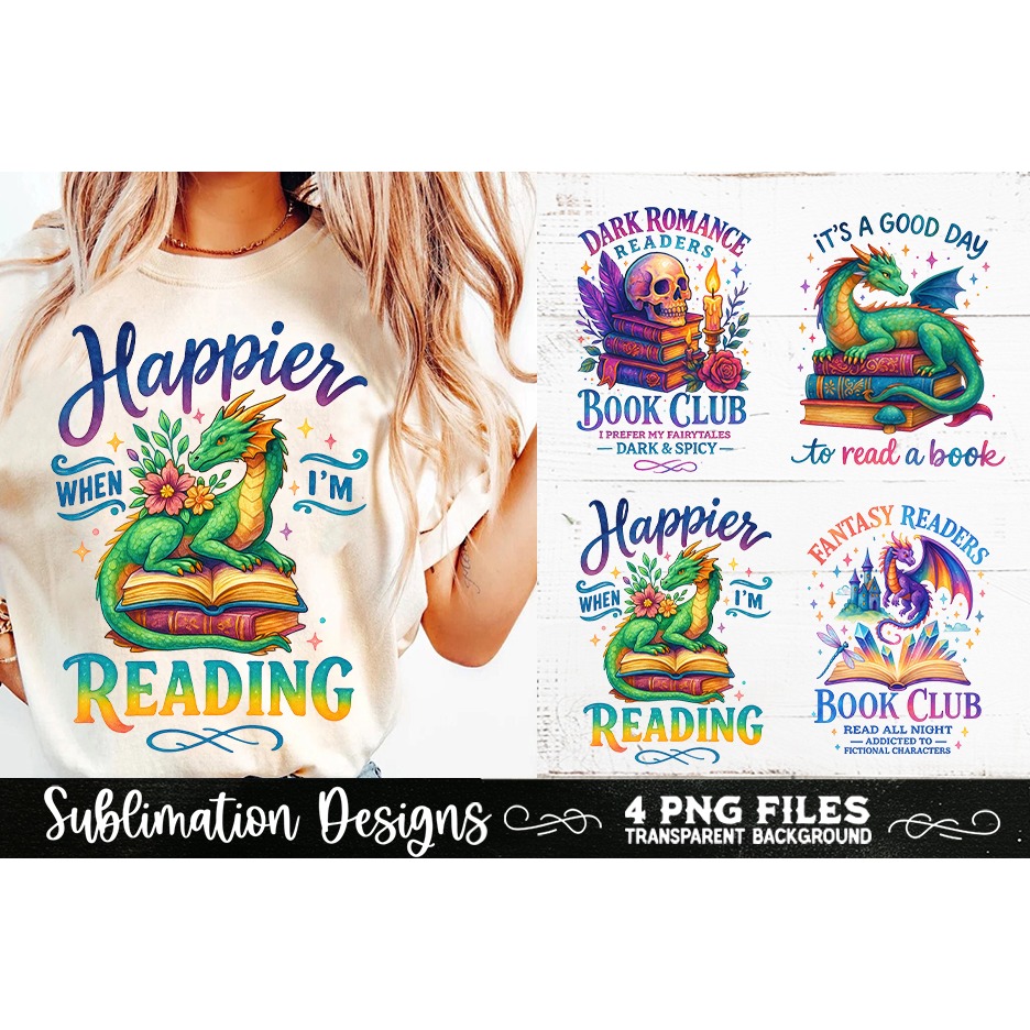 Fantasy Book Lovers Designs PNG Sublimation Dragons (2) 8
