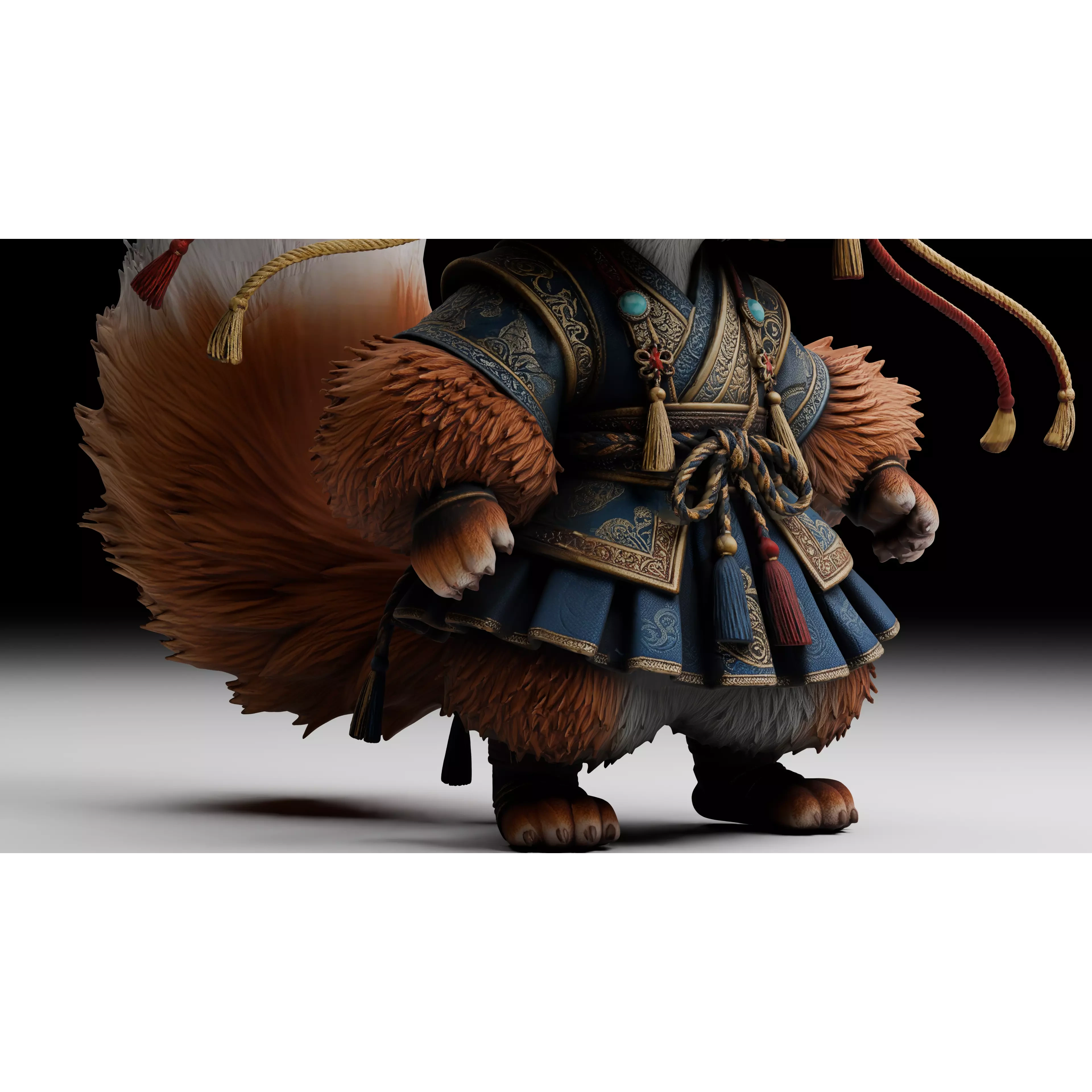 Fantasy Fox Warrior Character Free 3D model 6