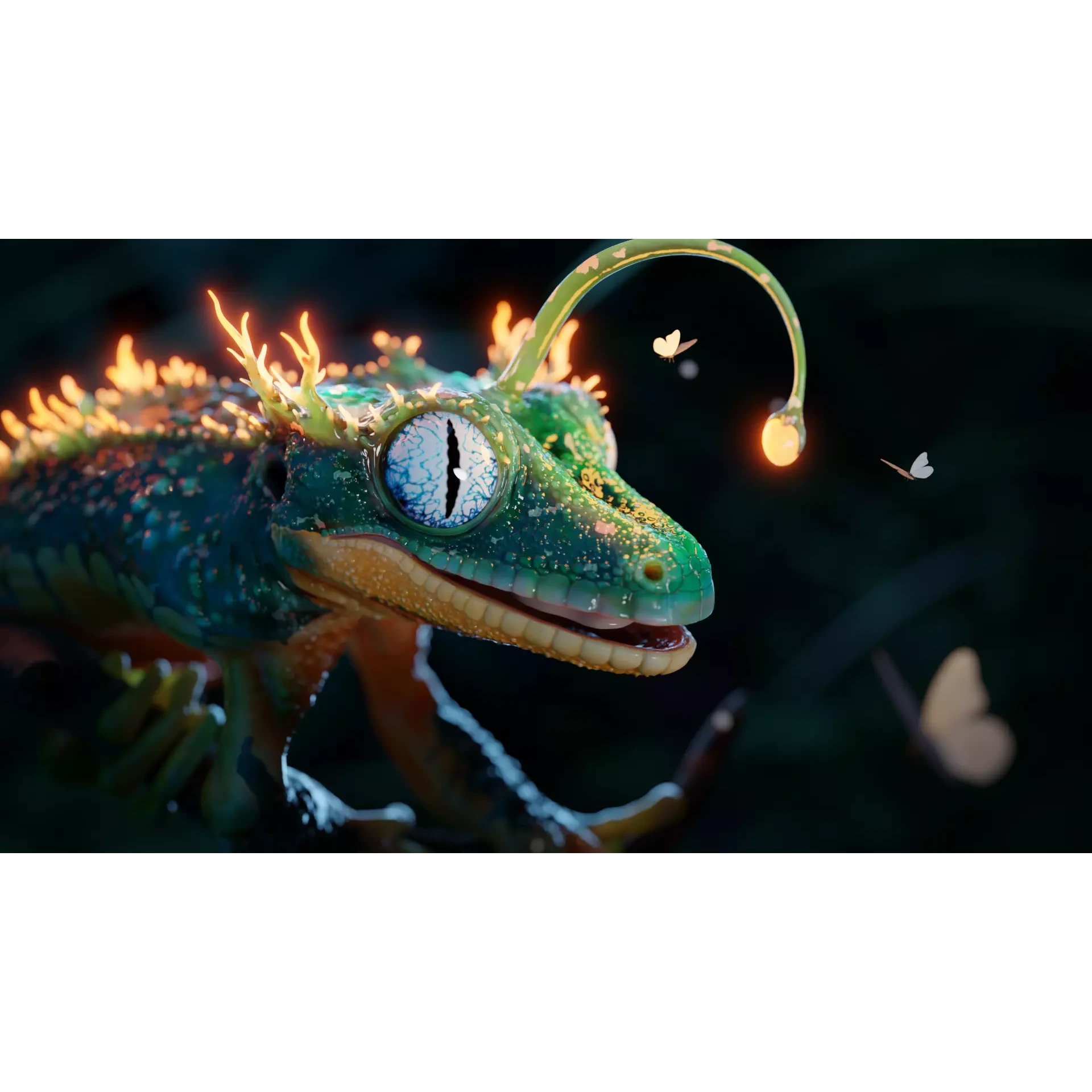 Fantasy Reptile rigged x6 color variatios Low-poly 3D model 3