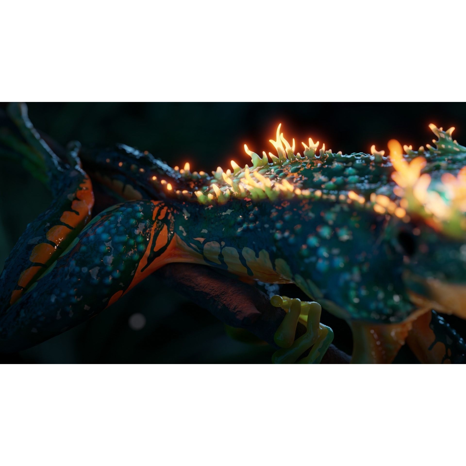Fantasy Reptile rigged x6 color variatios Low-poly 3D model 5