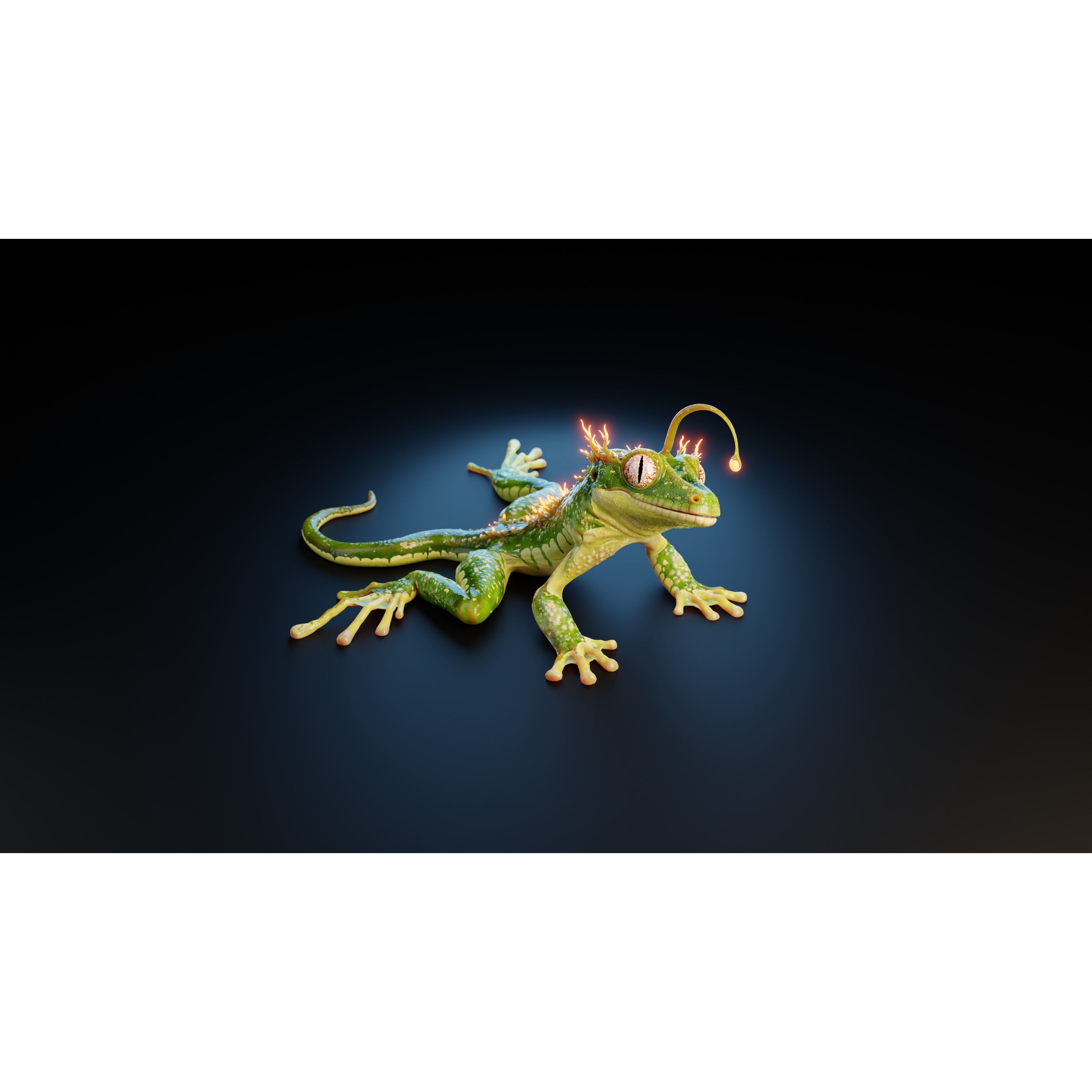 Fantasy Reptile rigged x6 color variatios Low-poly 3D model 7
