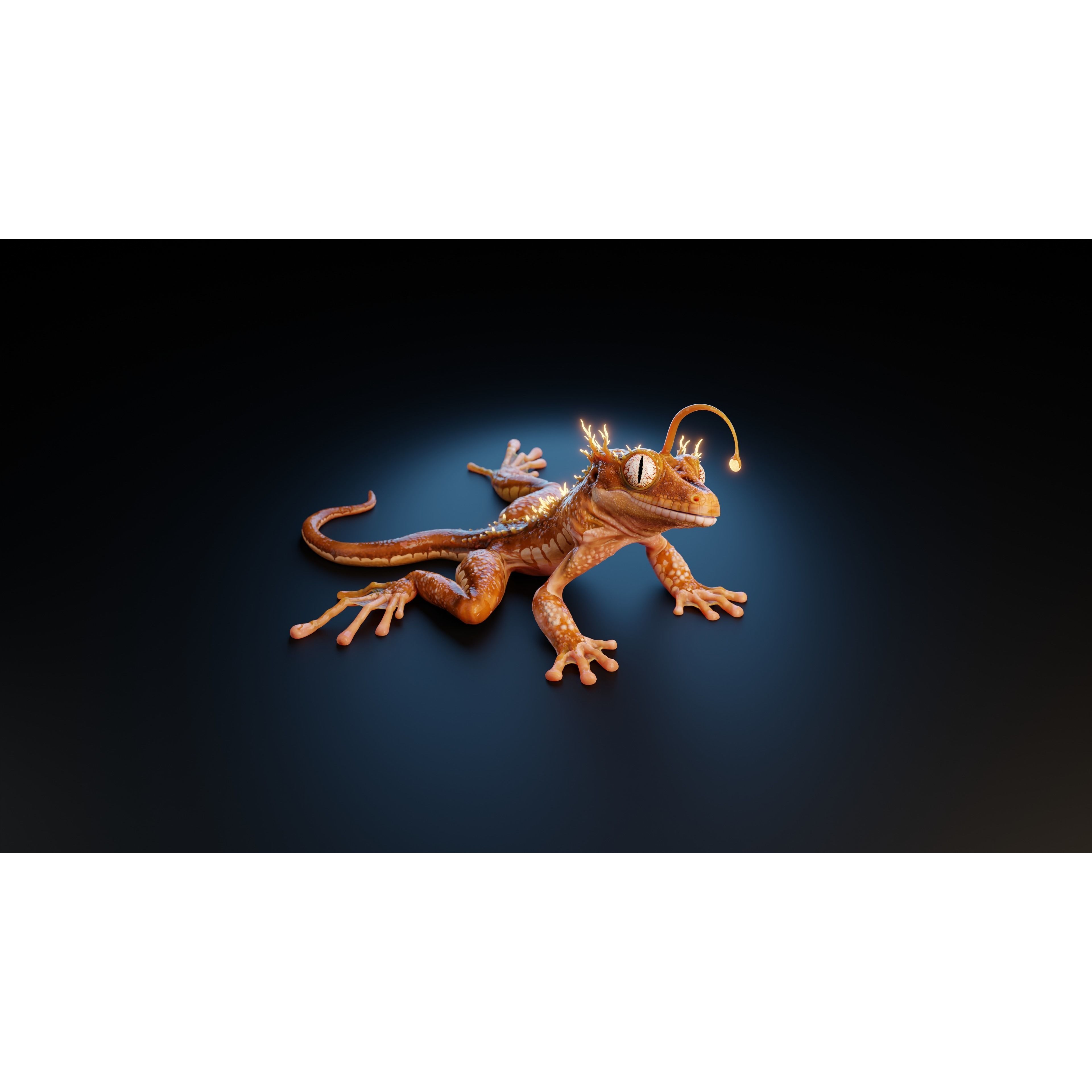 Fantasy Reptile rigged x6 color variatios Low-poly 3D model 9