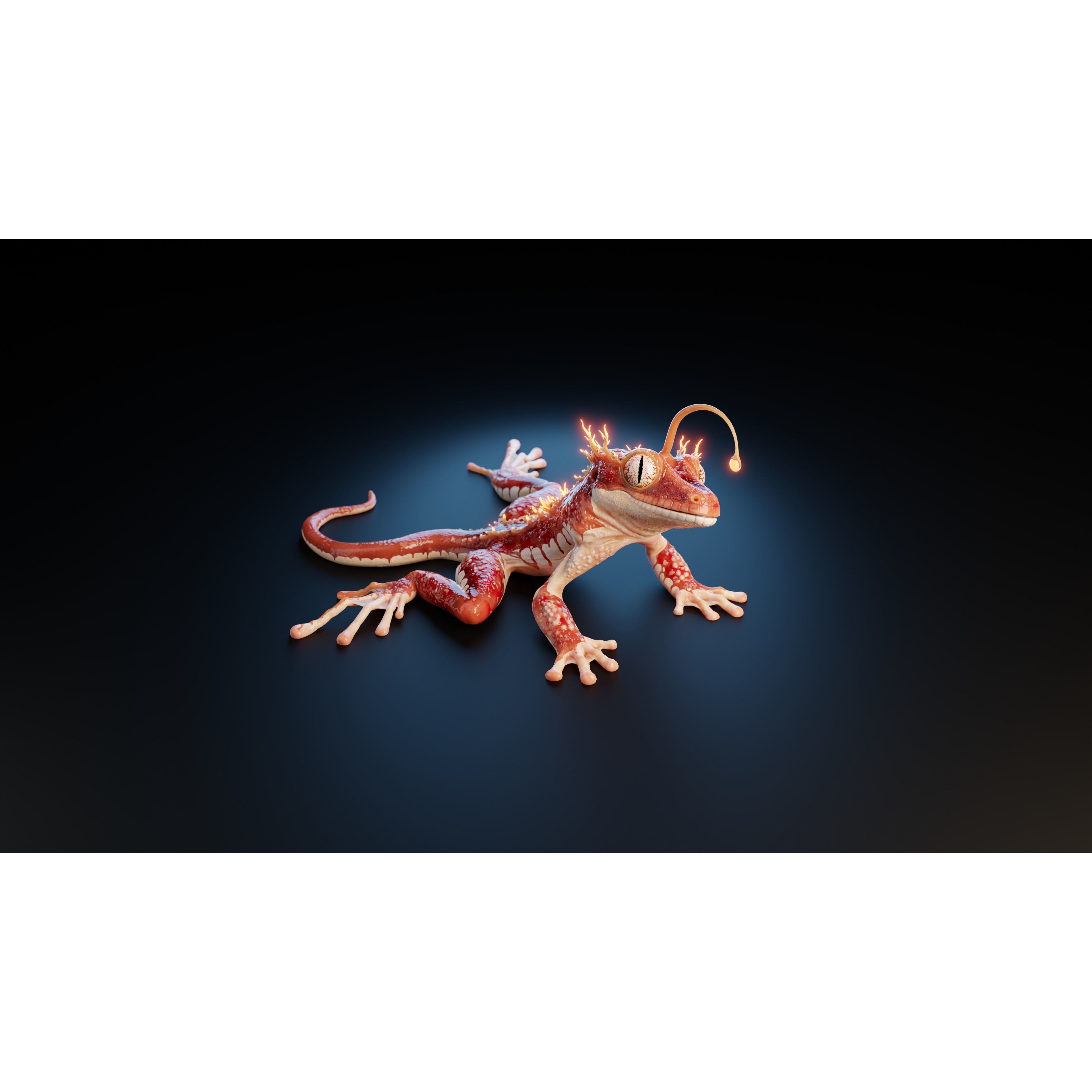 Fantasy Reptile rigged x6 color variatios Low-poly 3D model 10