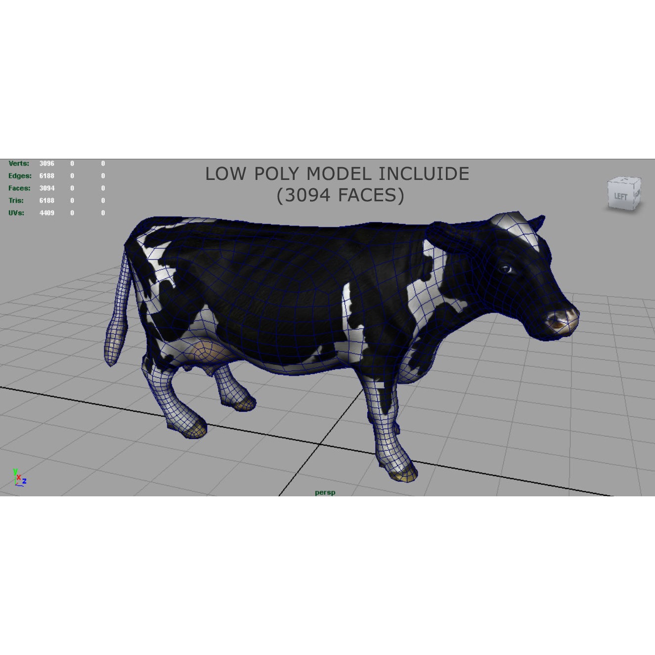 Farm Animals Collection Pack Low-poly 3D model 7