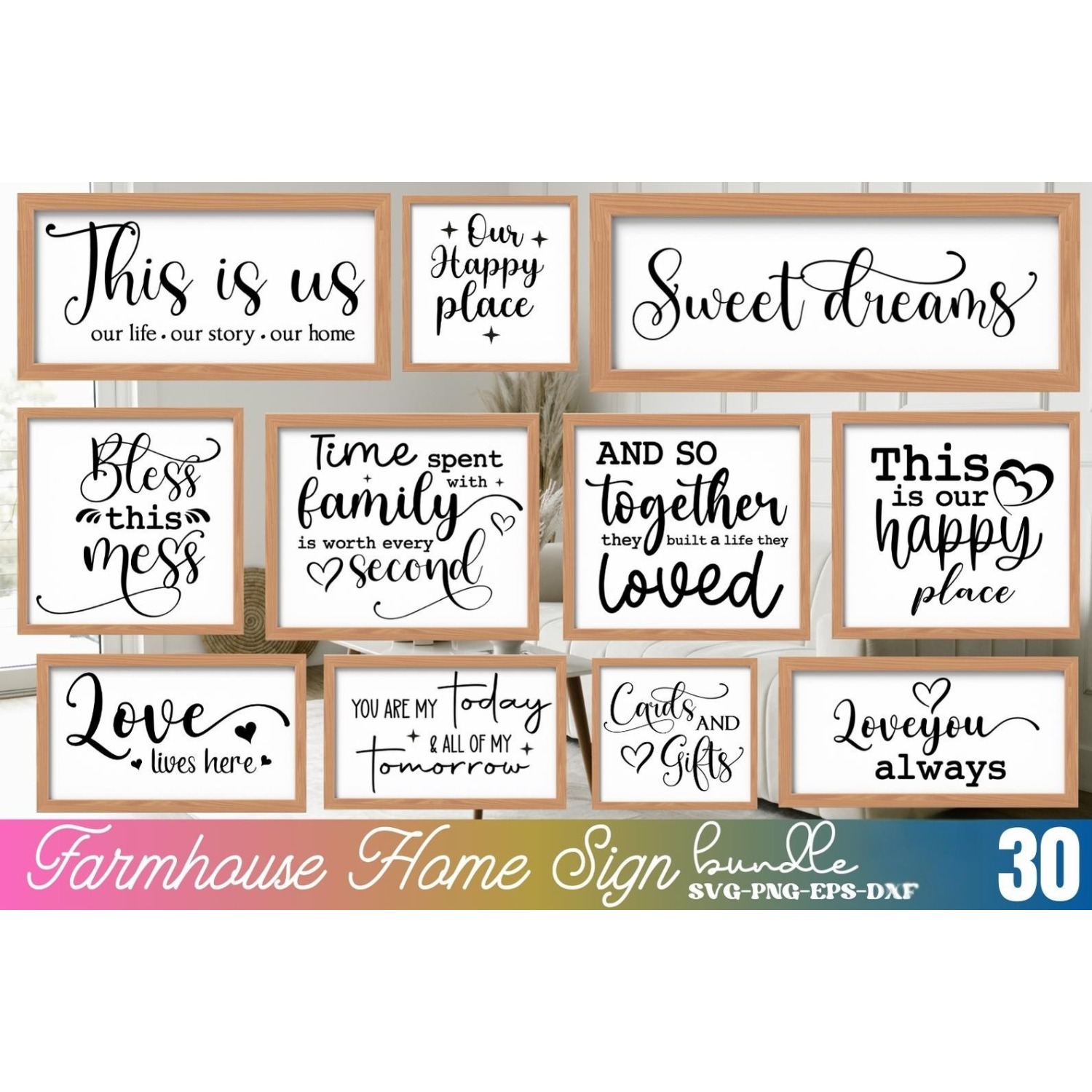 Farm House Sign SVG Design Bundle (4)