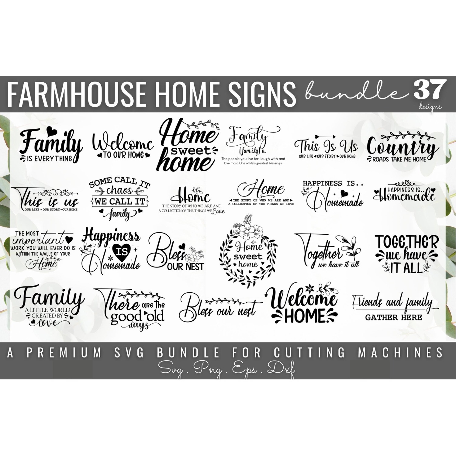Farmhouse Home Sign Bundle