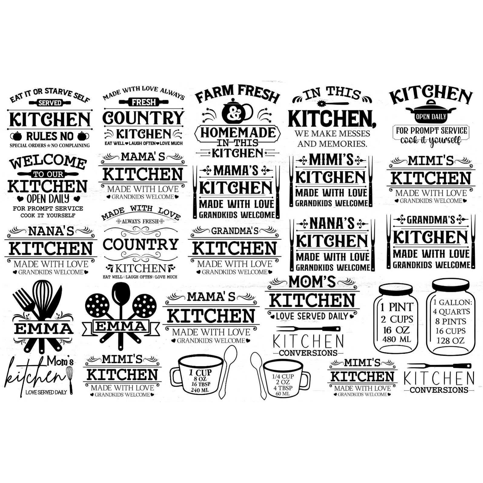 Farmhouse Kitchen SVG bundle 2