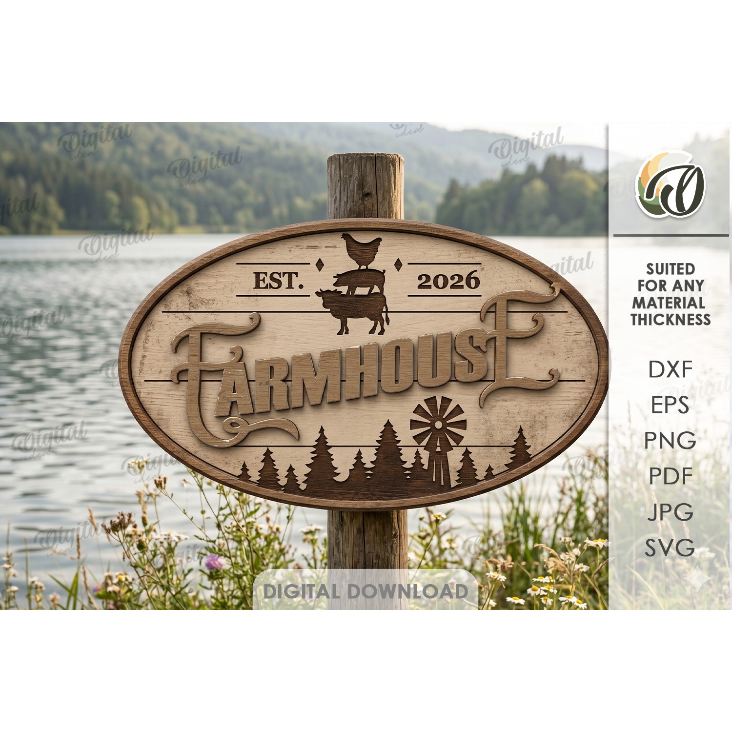 Farmhouse Sign Laser Cut. Outdoor SIgn SVG