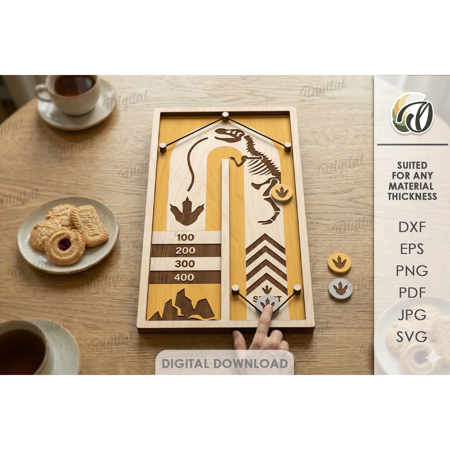 Fast Sling Puck Game Laser Cut. Board Game SVG