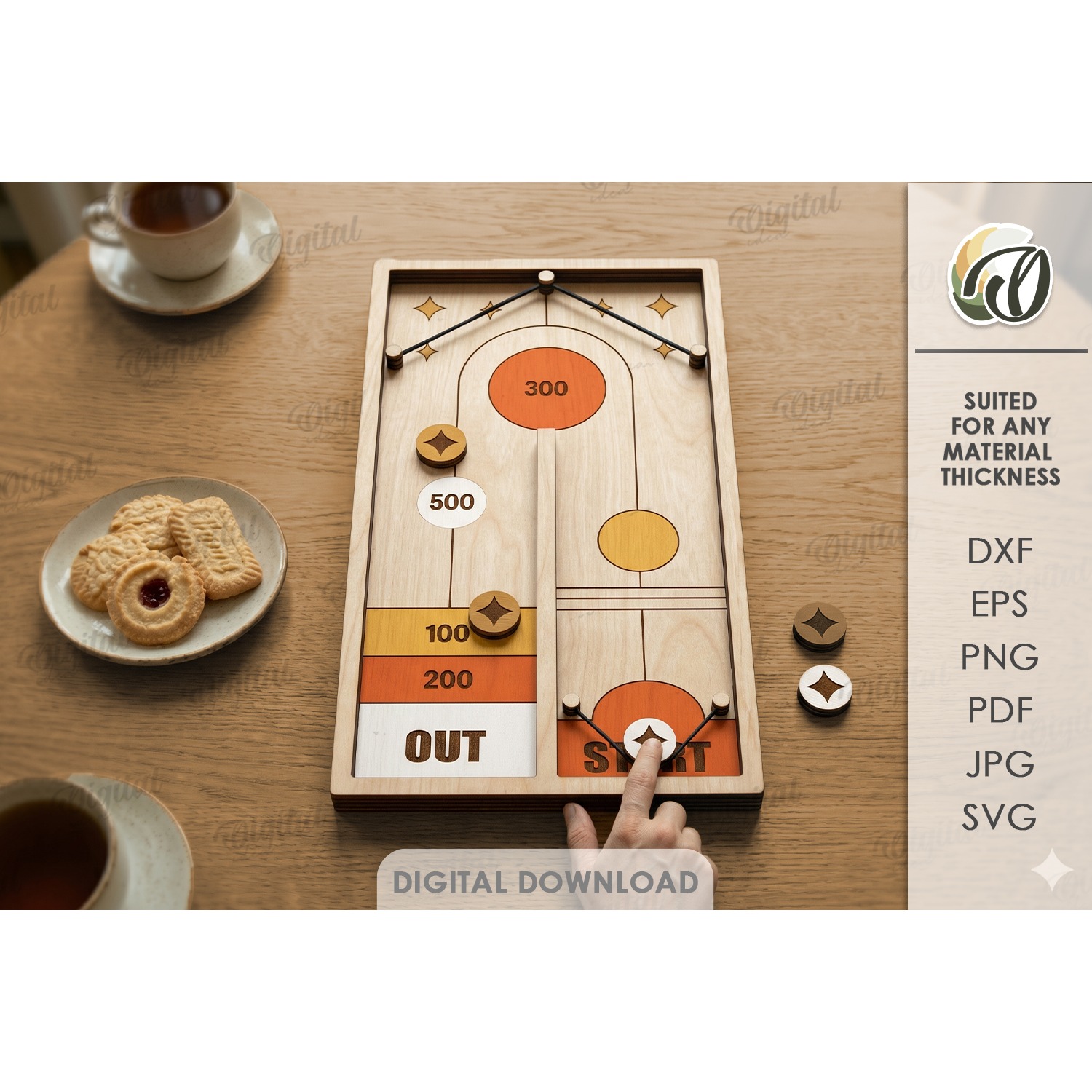 Fast Sling Puck Game Laser Cut. Board Game SVG (2)