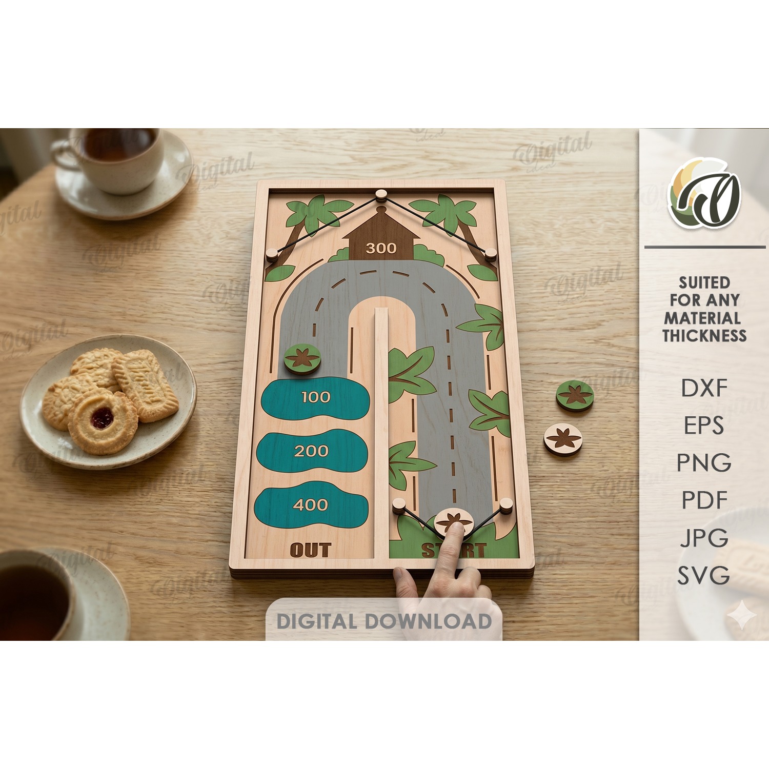 Fast Sling Puck Game Laser Cut. Board Game SVG (3)