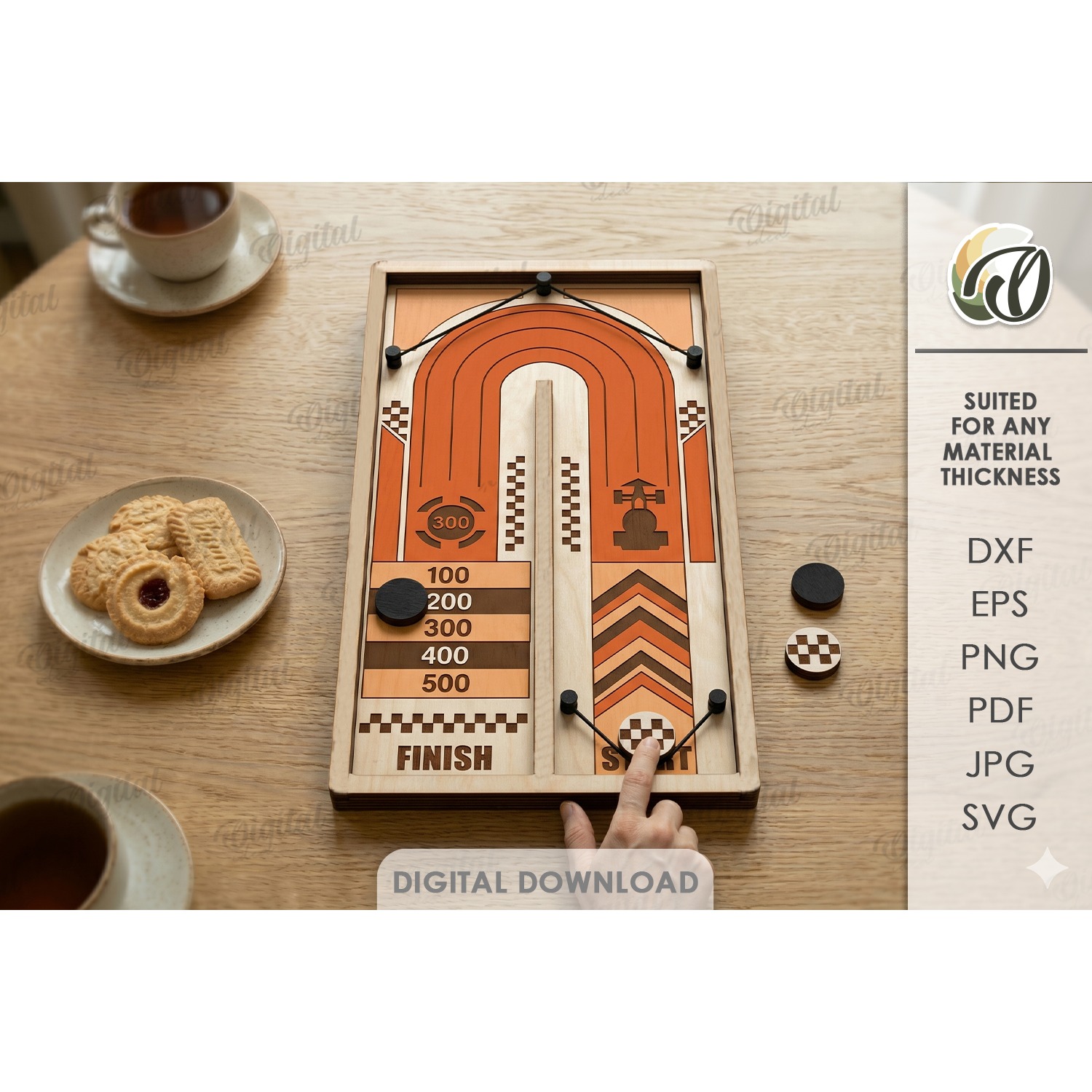 Fast Sling Puck Game Laser Cut. Board Game SVG (4)