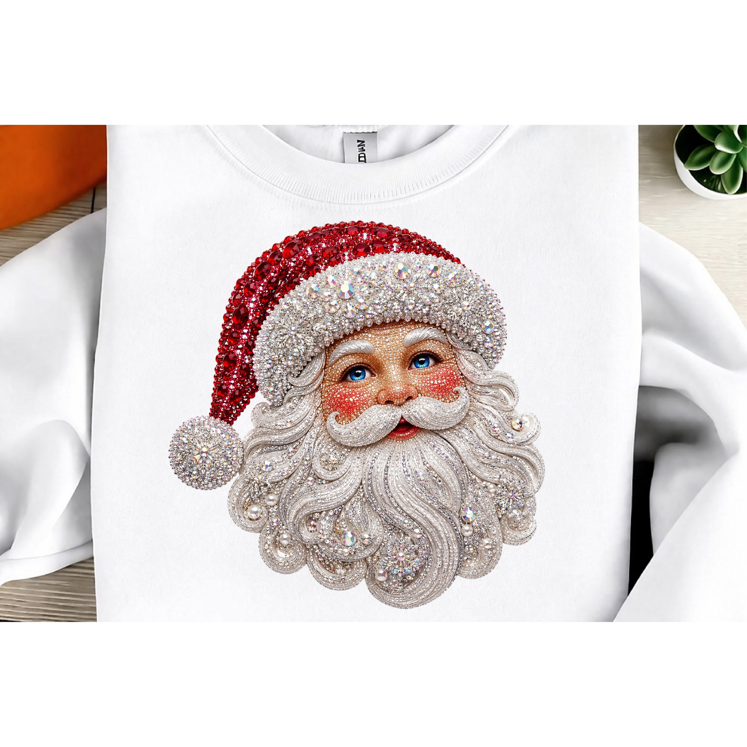 Faux Rhinestone Santa PNG