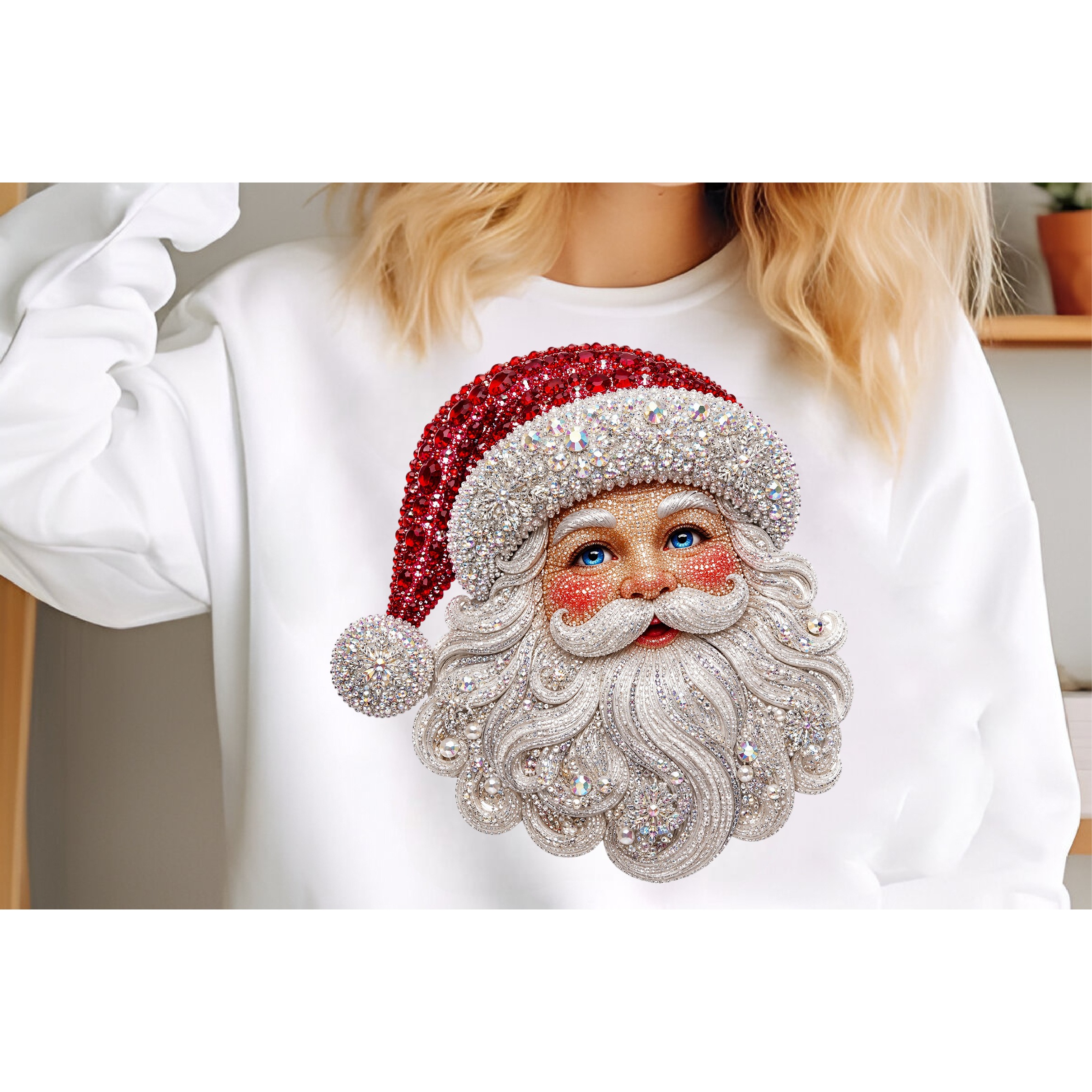 Faux Rhinestone Santa PNG 2