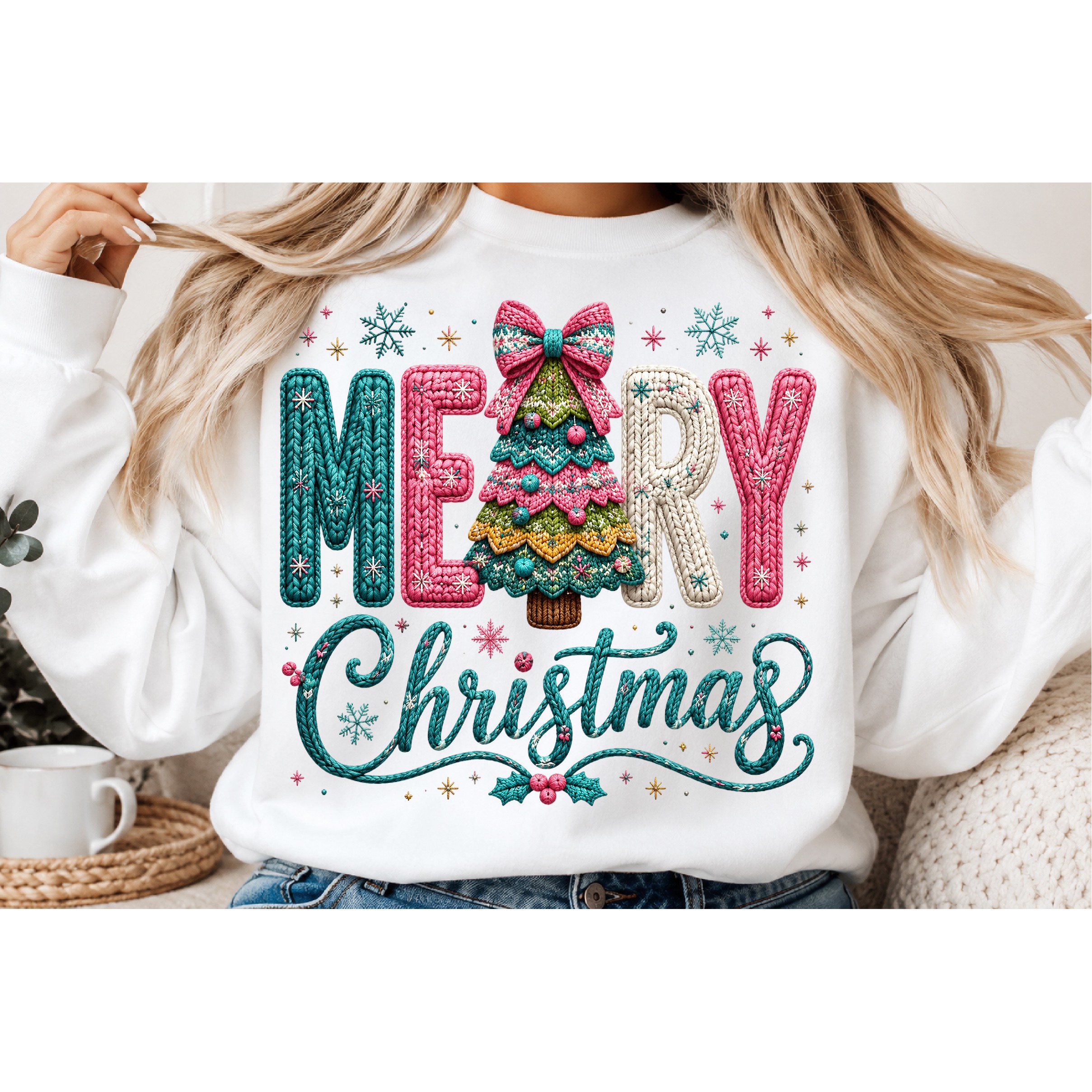 Faux Yarn Merry Christmas PNG 2