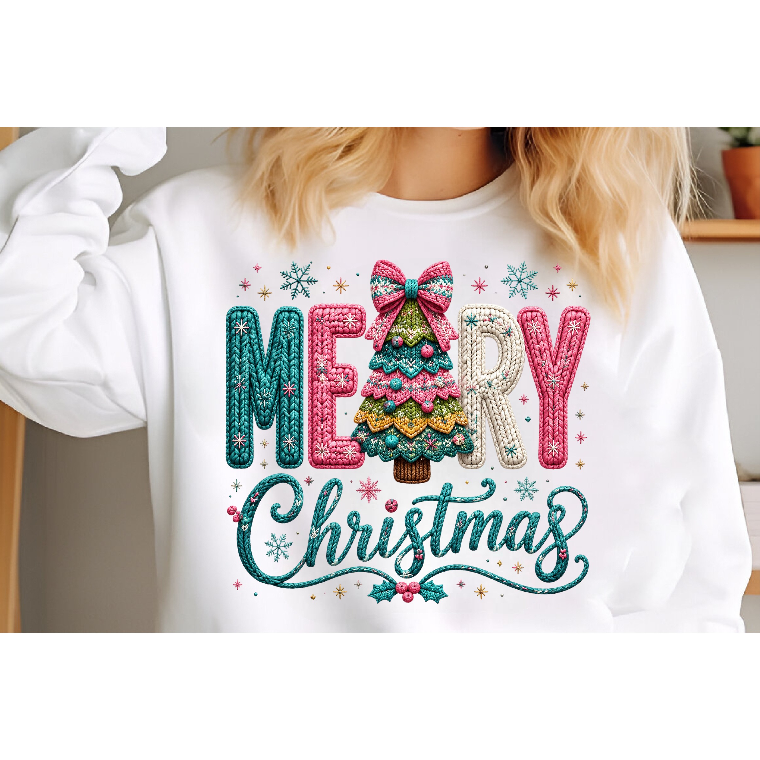 Faux Yarn Merry Christmas PNG 3