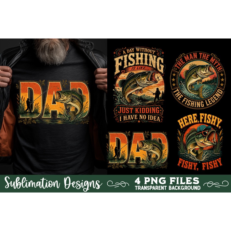Fishing sublimation PNG, 4 Fishing PNG, Father's day PNG 3