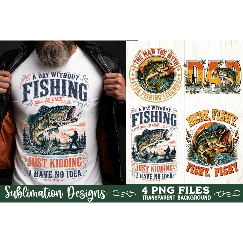 Fishing sublimation PNG, 4 Fishing PNG, Father's day PNG 5