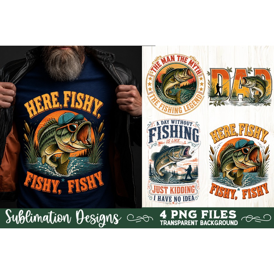 Fishing sublimation PNG, 4 Fishing PNG, Father's day PNG 6