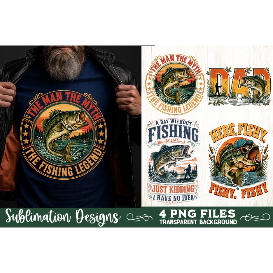 Fishing sublimation PNG, 4 Fishing PNG, Father's day PNG 7