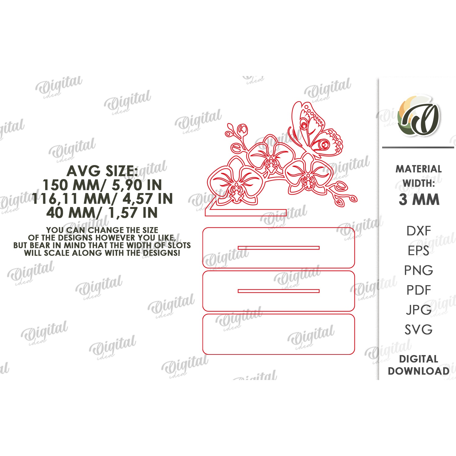 Floral Stand Decor Laser Cut. Standing Home Decor SVG 2