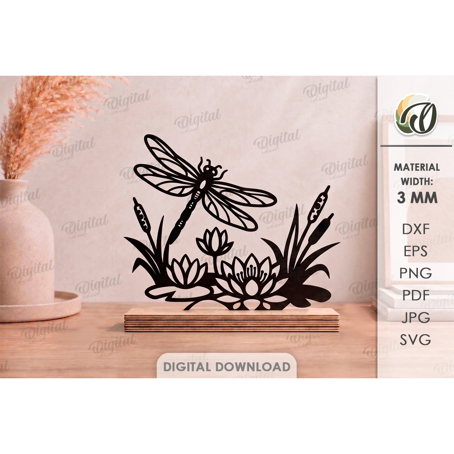 Floral Stand Decor Laser Cut. Standing Home Decor SVG (3)